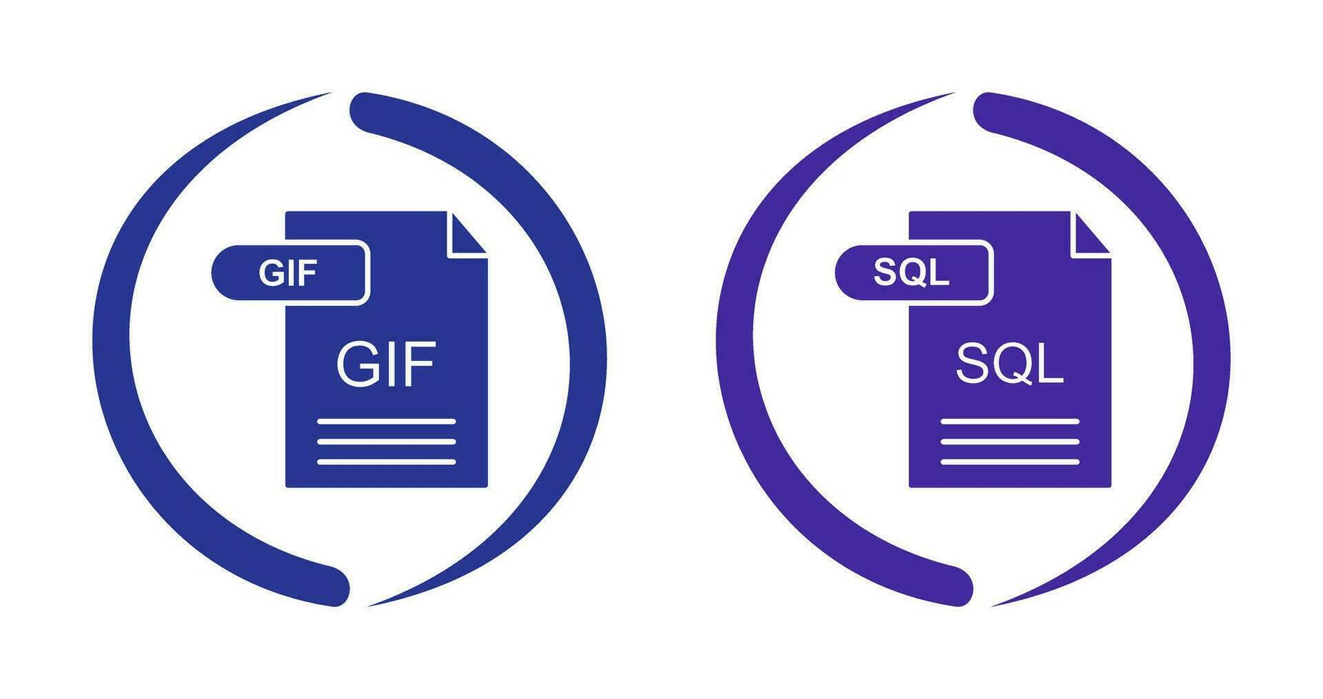 GIF and SQL Icon vector