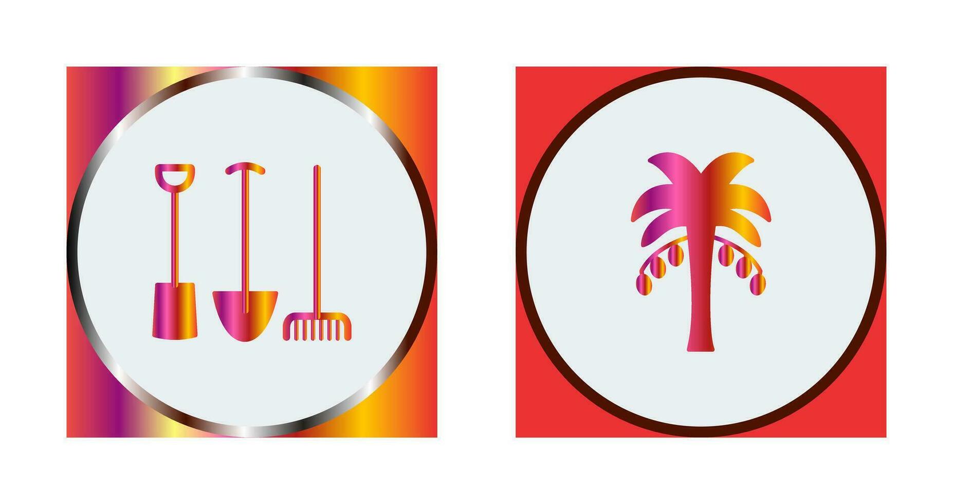 Gardening Tools and Palm tree Icon vector