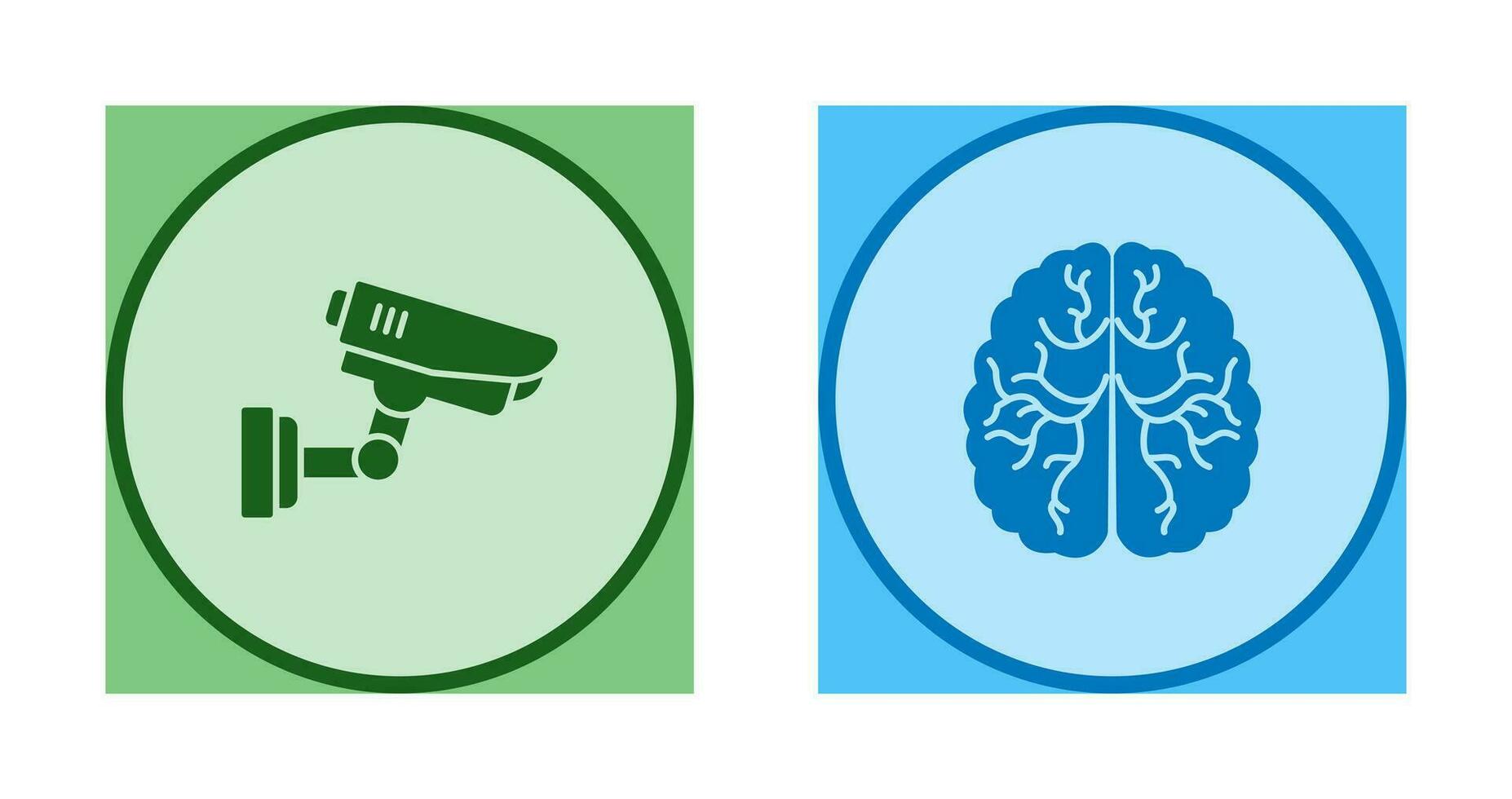 Security Camera and Brain Icon vector