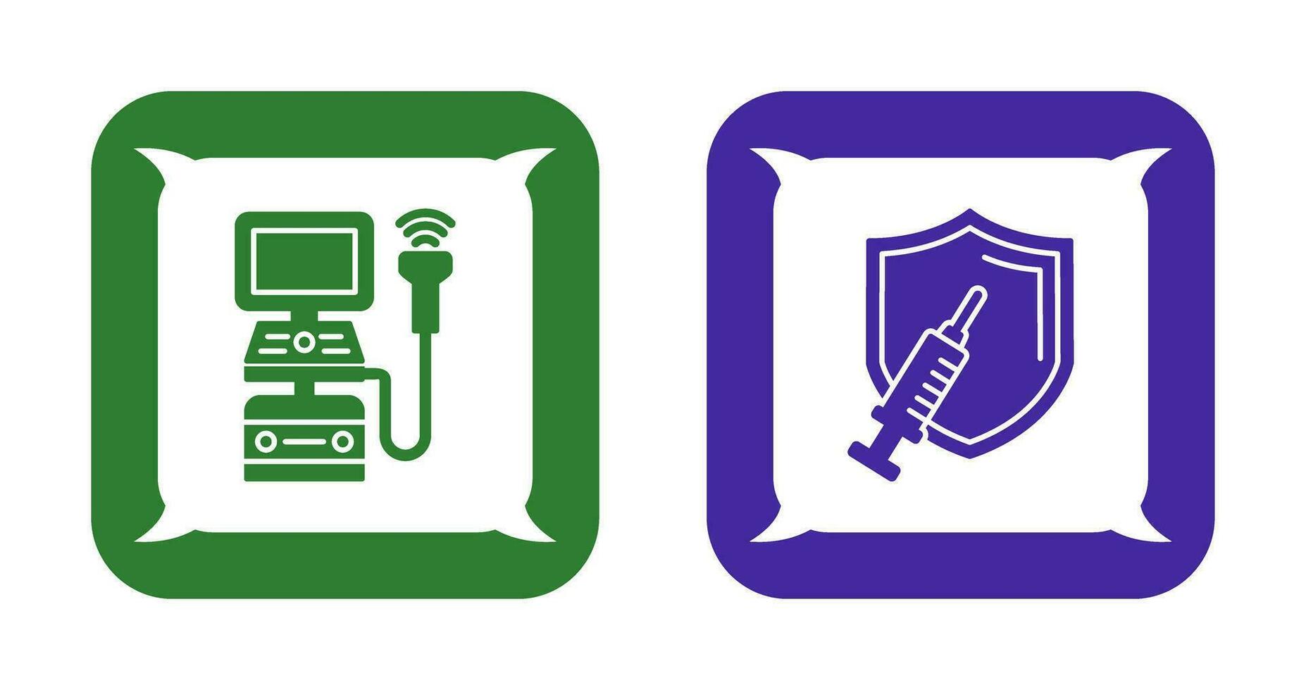 Ultrasound Machine and Vaccination Icon vector