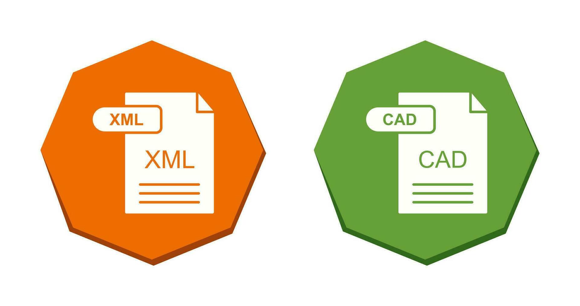 XML and CAD Icon vector