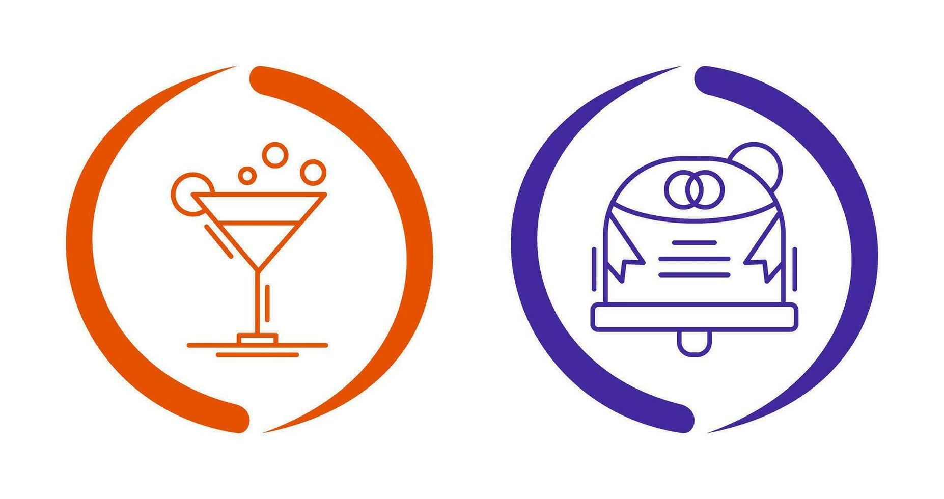 Coktail and Wedding Icon vector