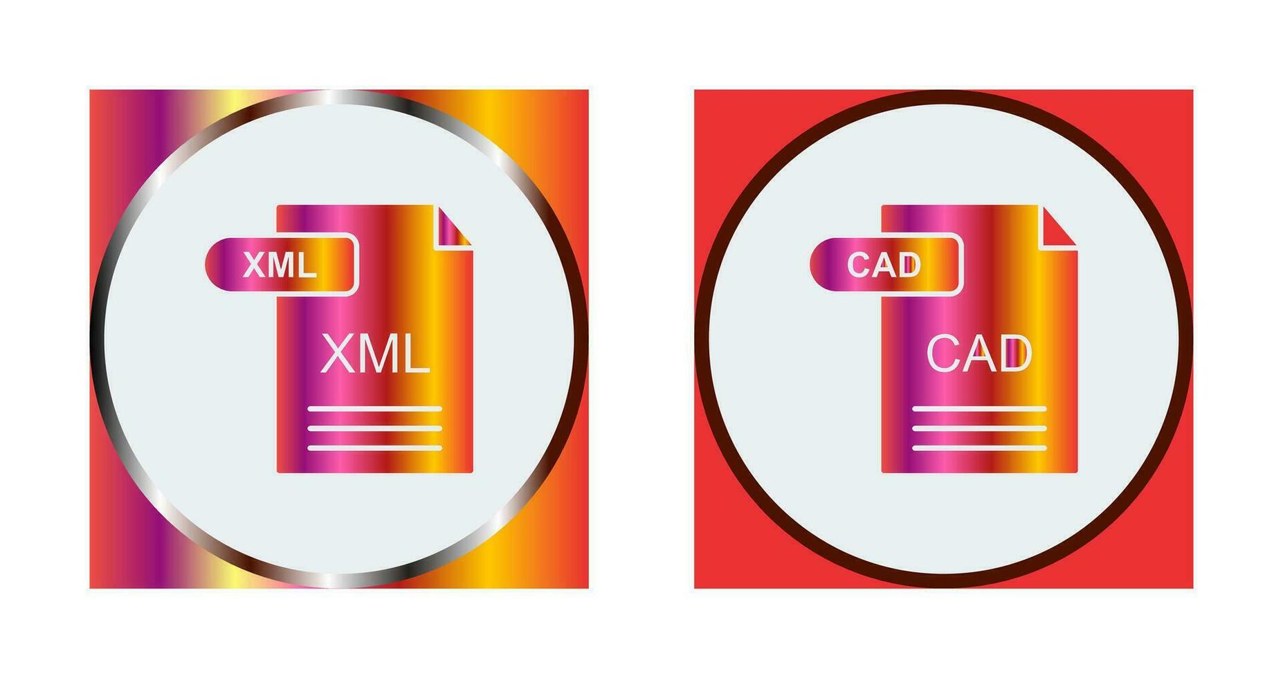 XML and CAD Icon vector