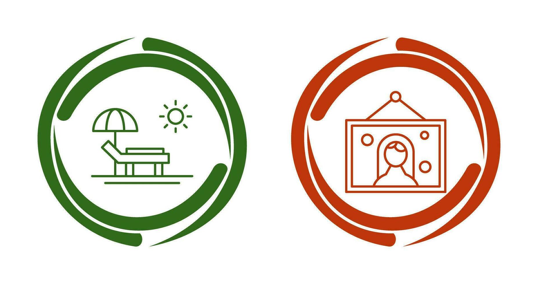 Hammock and Wedding Photo Icon vector