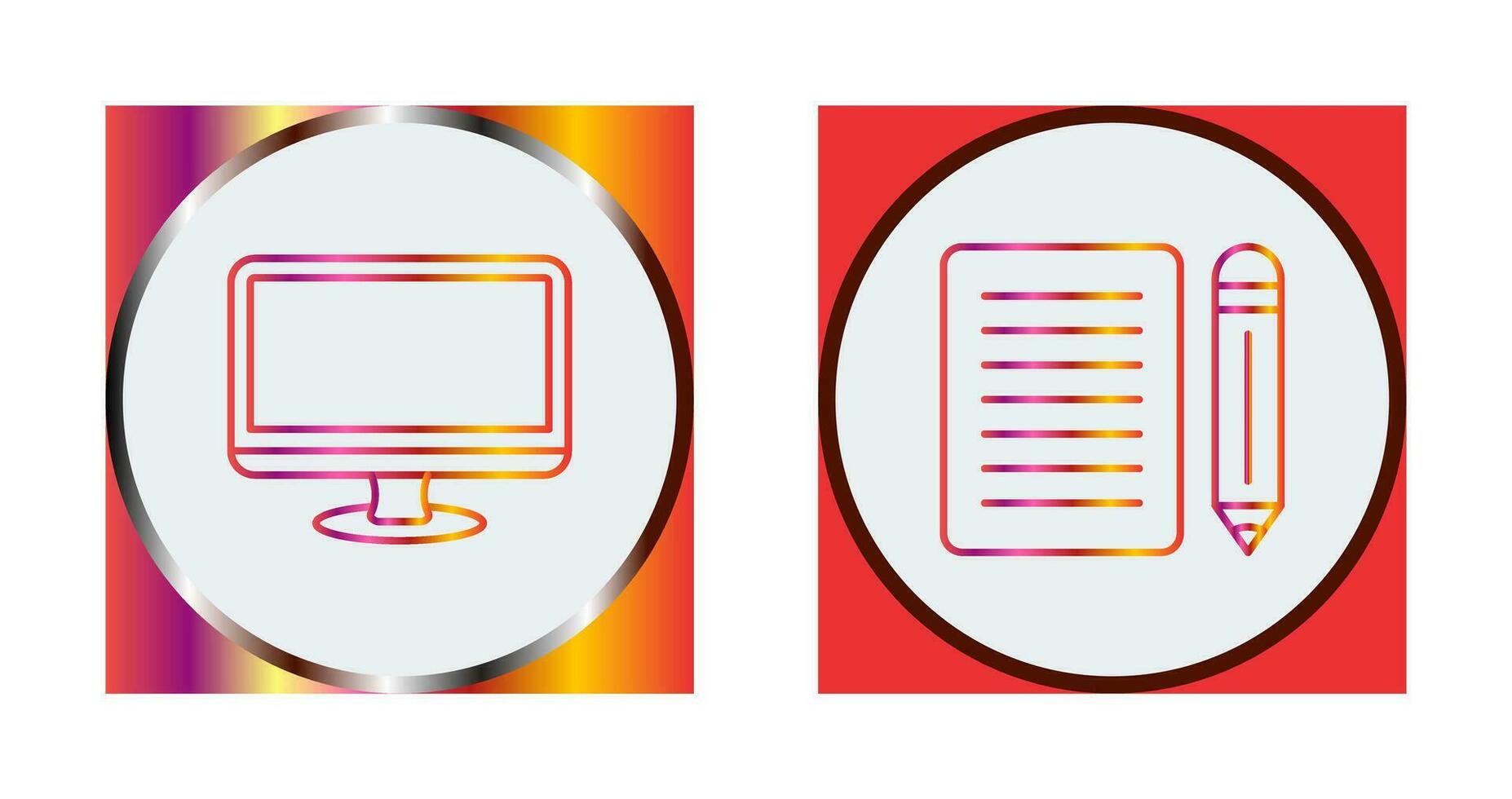 Monitor and Note Icon vector