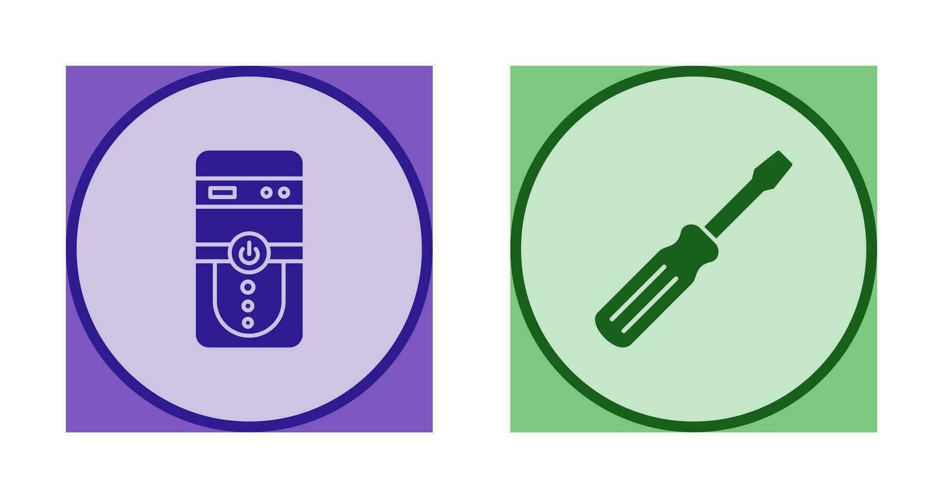 Cpu and Screw driver Icon vector