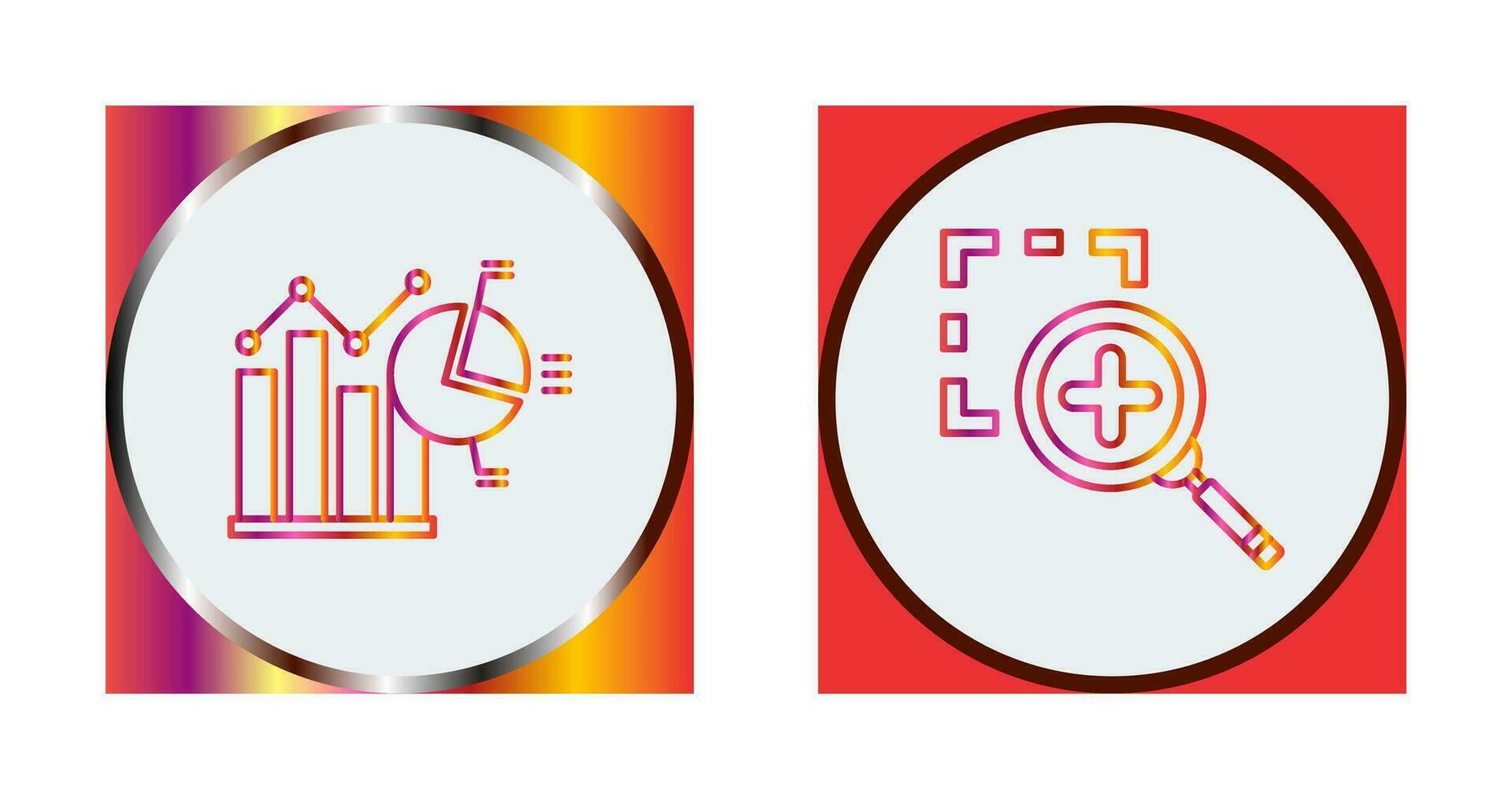 Bar Chat and Zoom In Icon vector