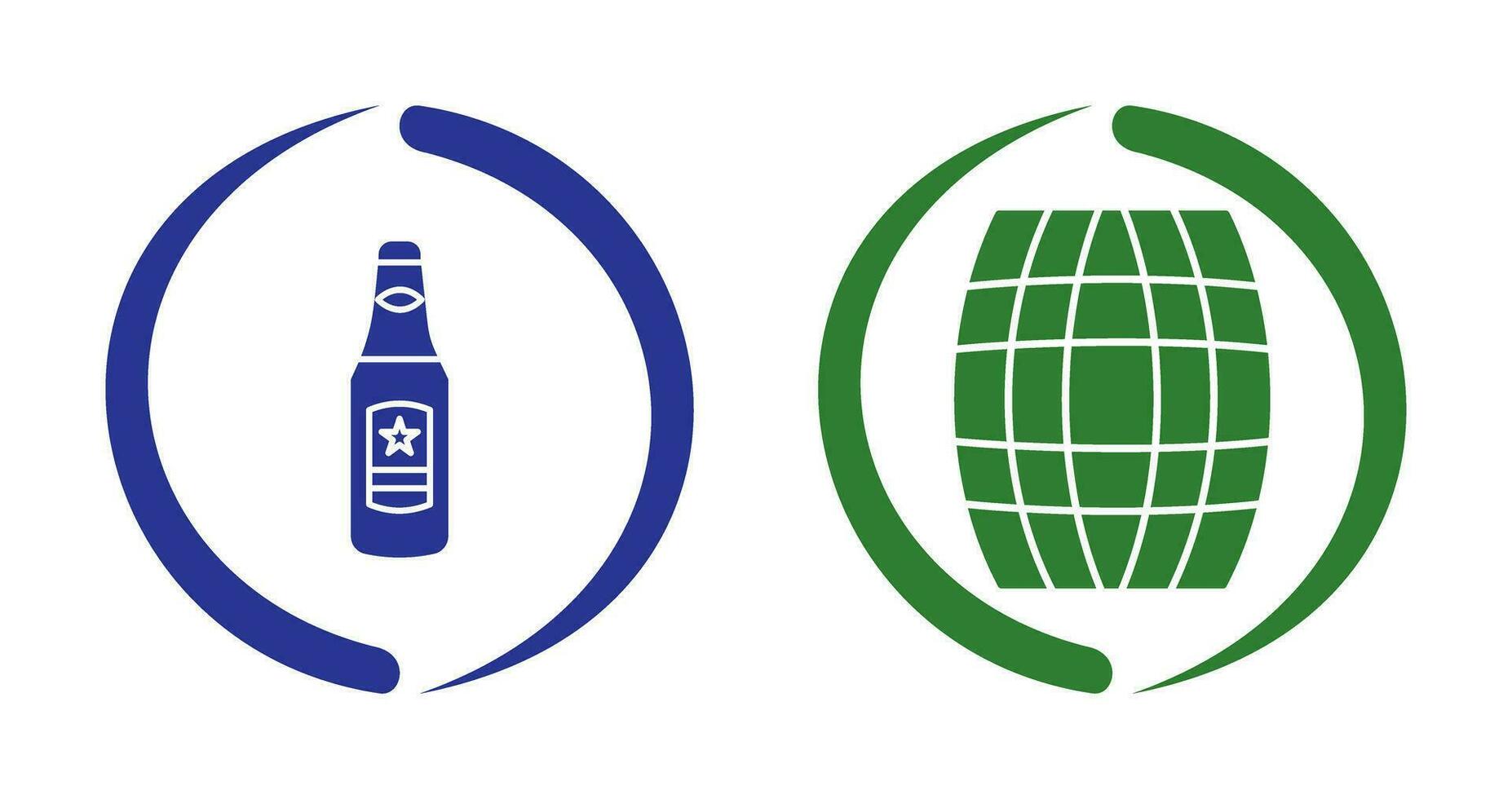 Beer Bottle and Barrel Icon vector