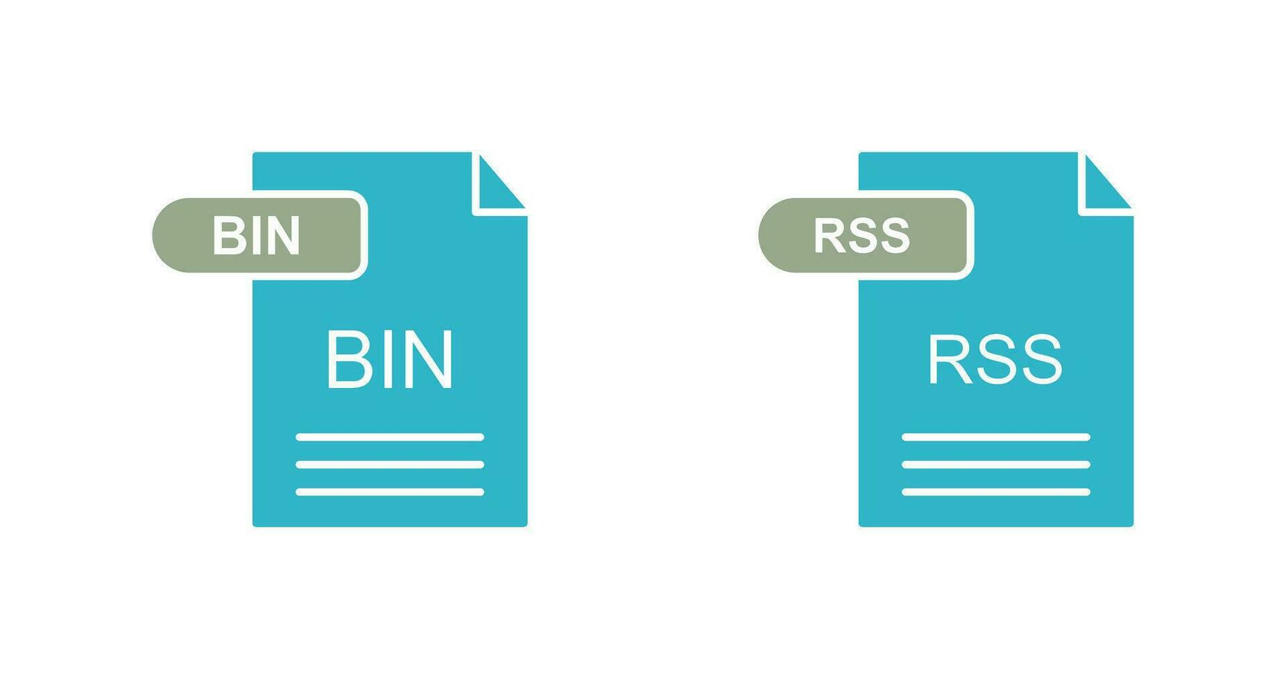 BIN and RSS Icon vector