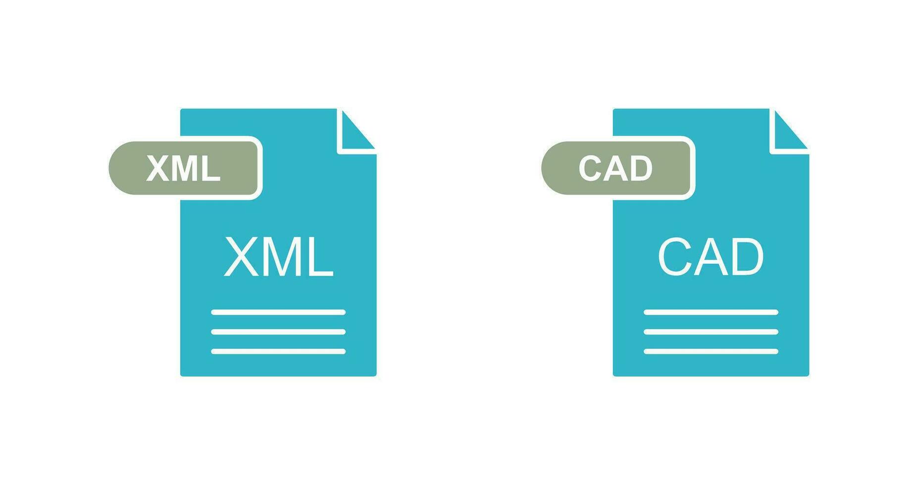 XML and CAD Icon vector