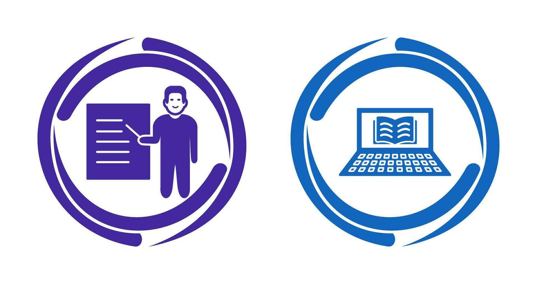 Online Books and Male Presenter Icon vector