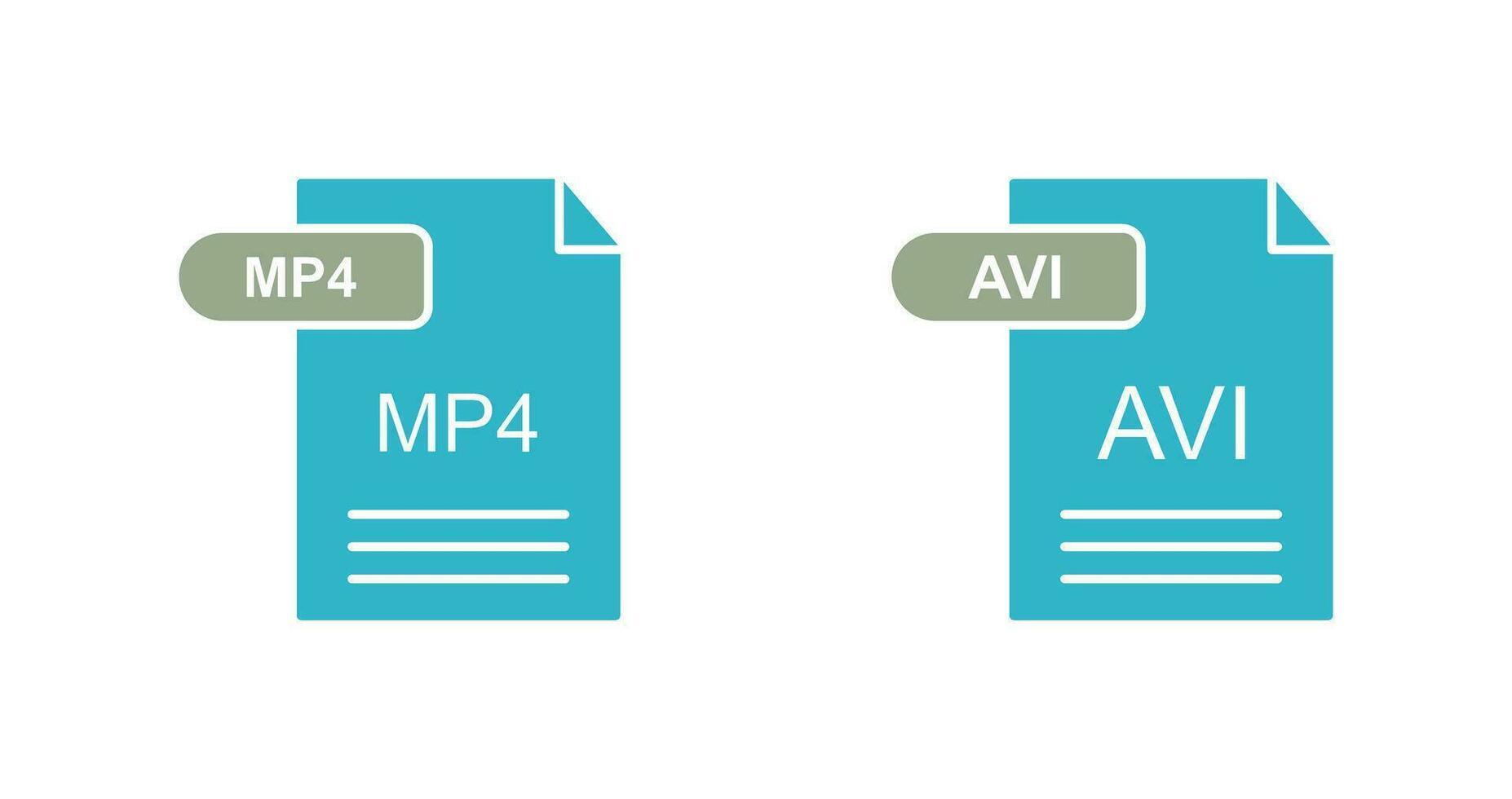 MP4 and AVI  Icon vector