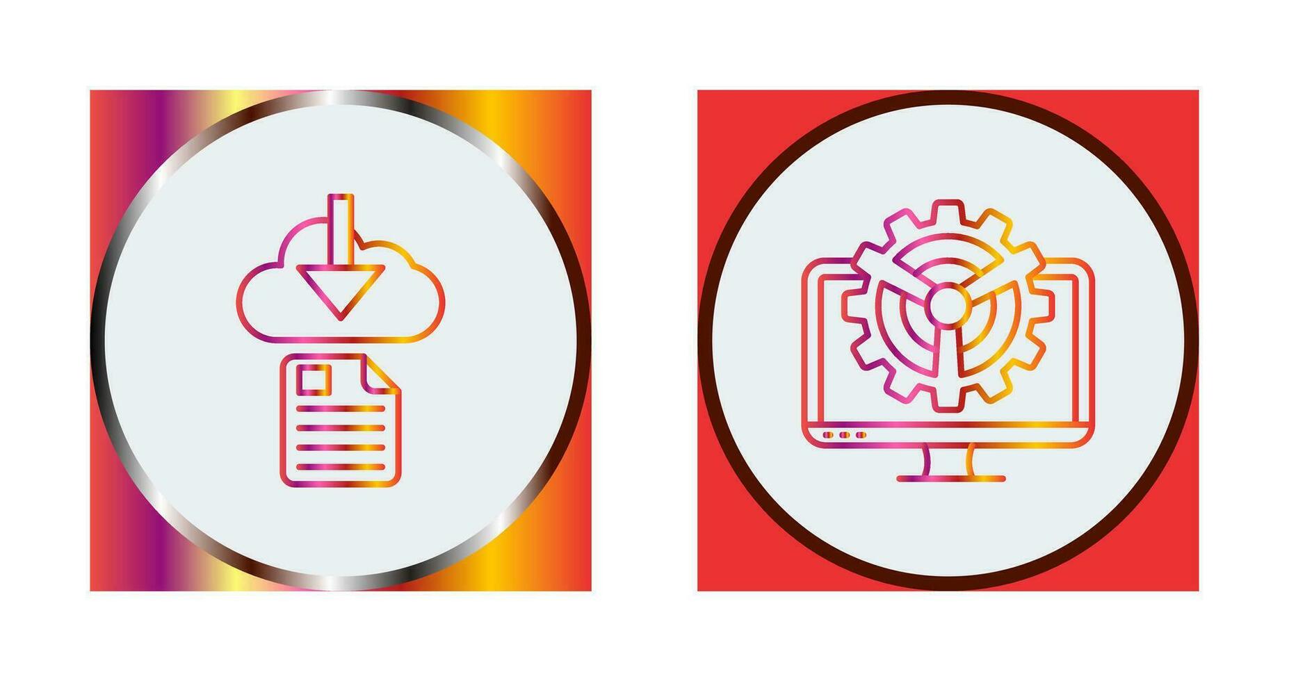 File Download and Monitor Icon vector