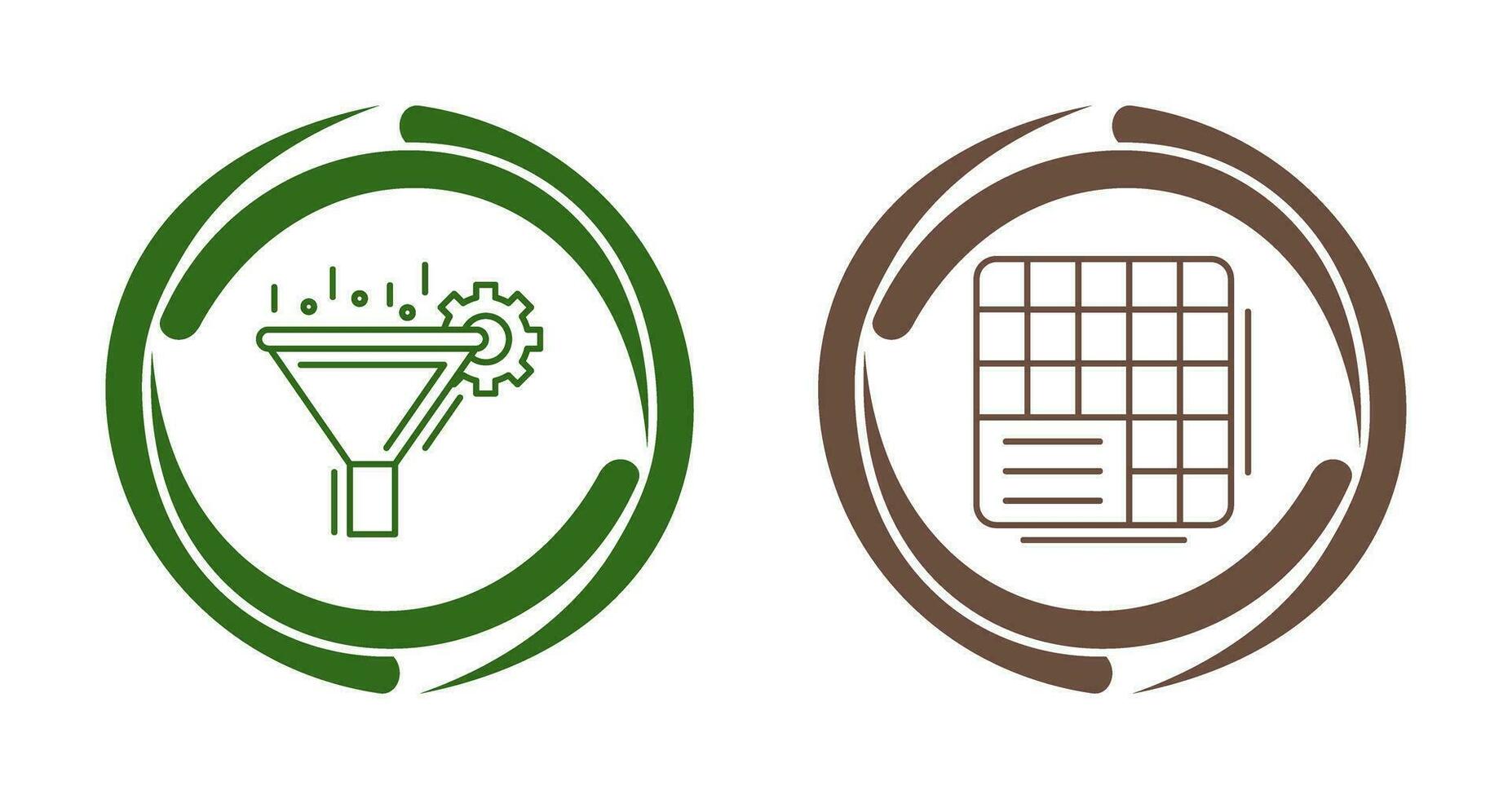Filtering and Table Data Icon vector