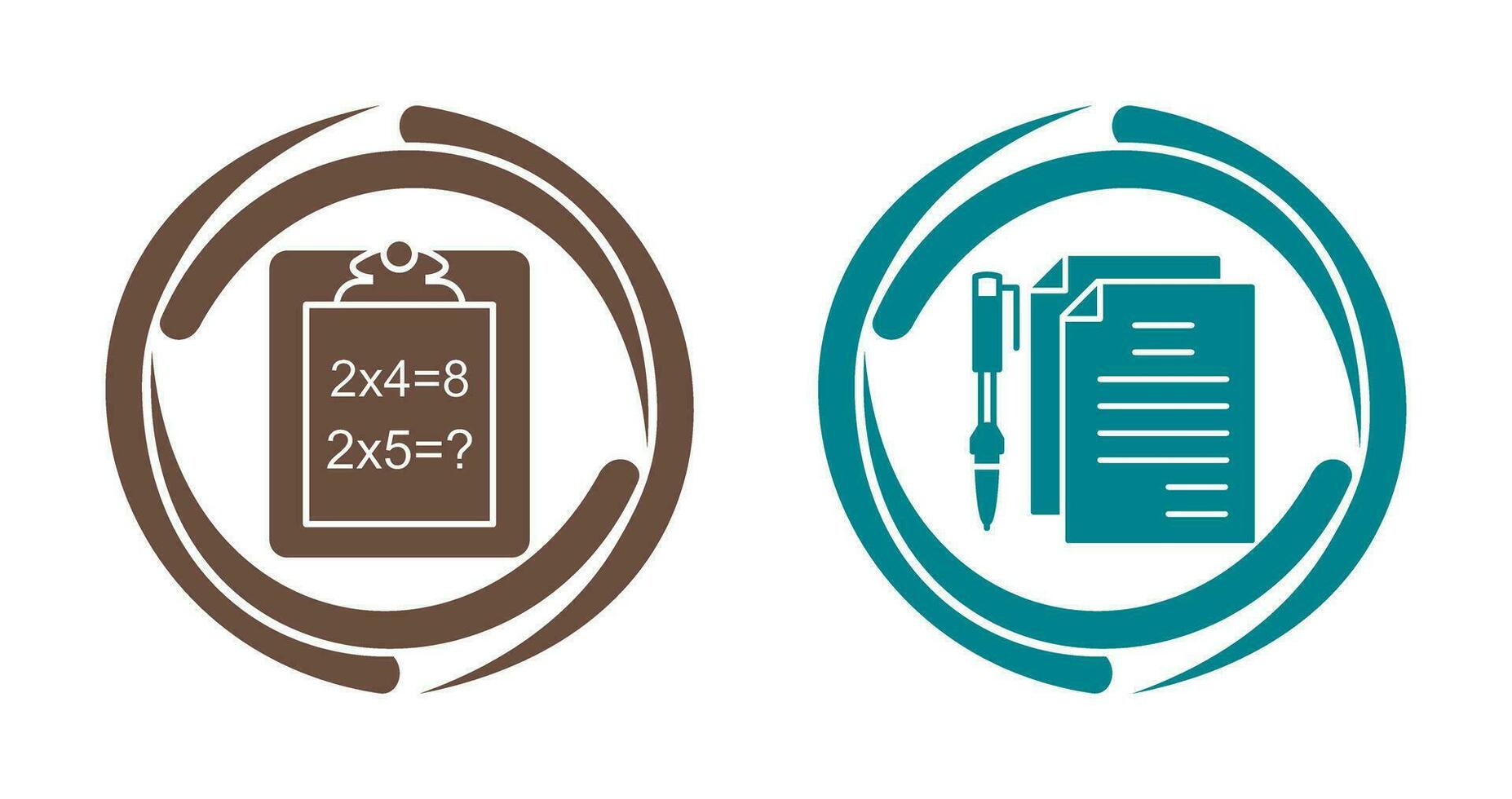 Solving Question and Document and Pen Icon vector