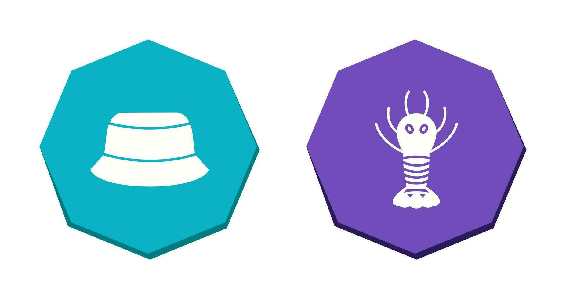 Men Hat and Lobster Icon vector