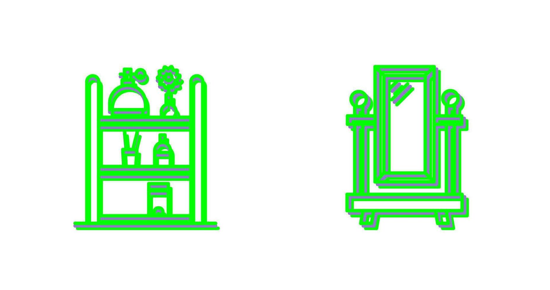 Shelf and Floor Mirror Icon vector