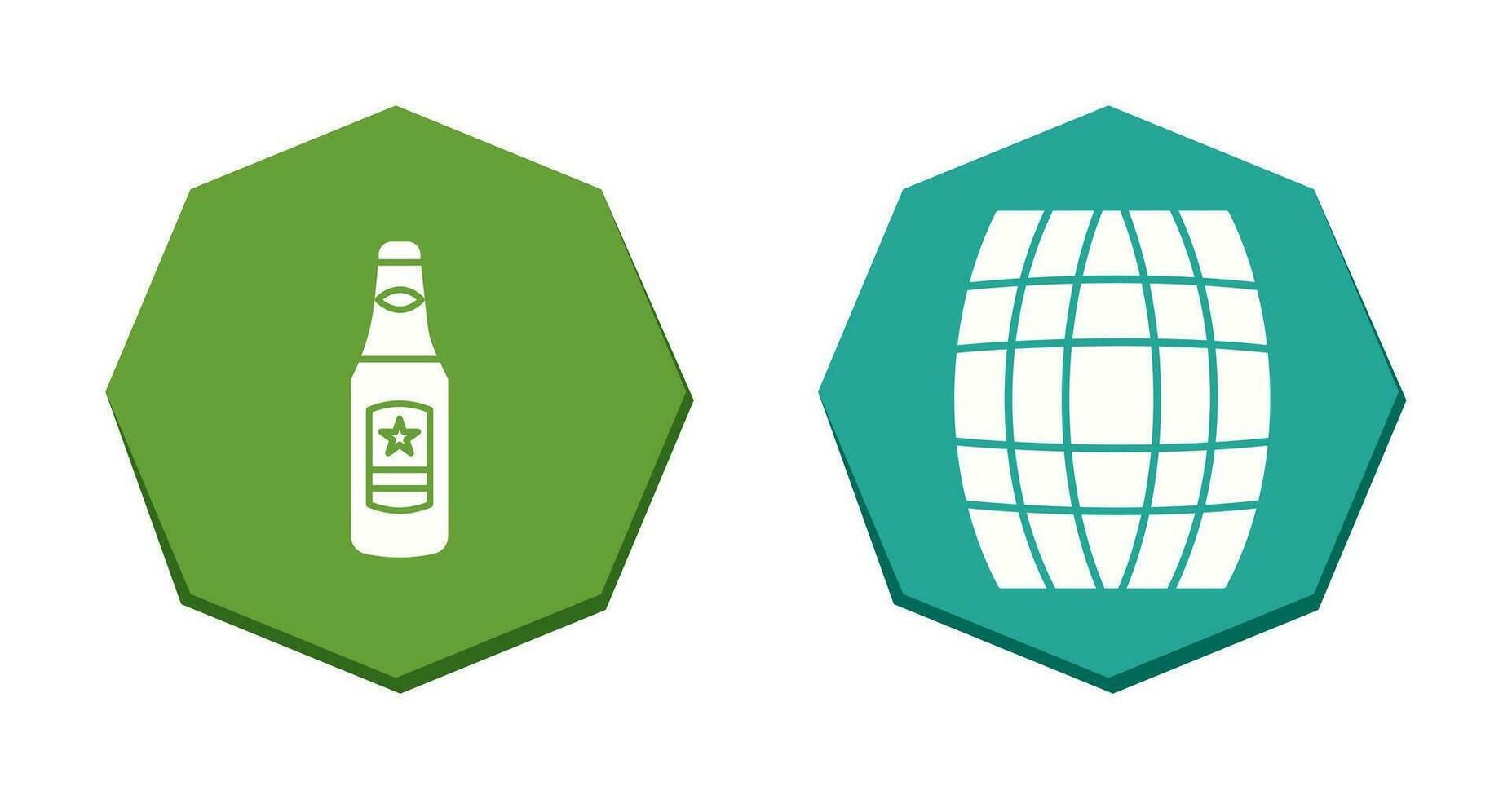 Beer Bottle and Barrel Icon vector