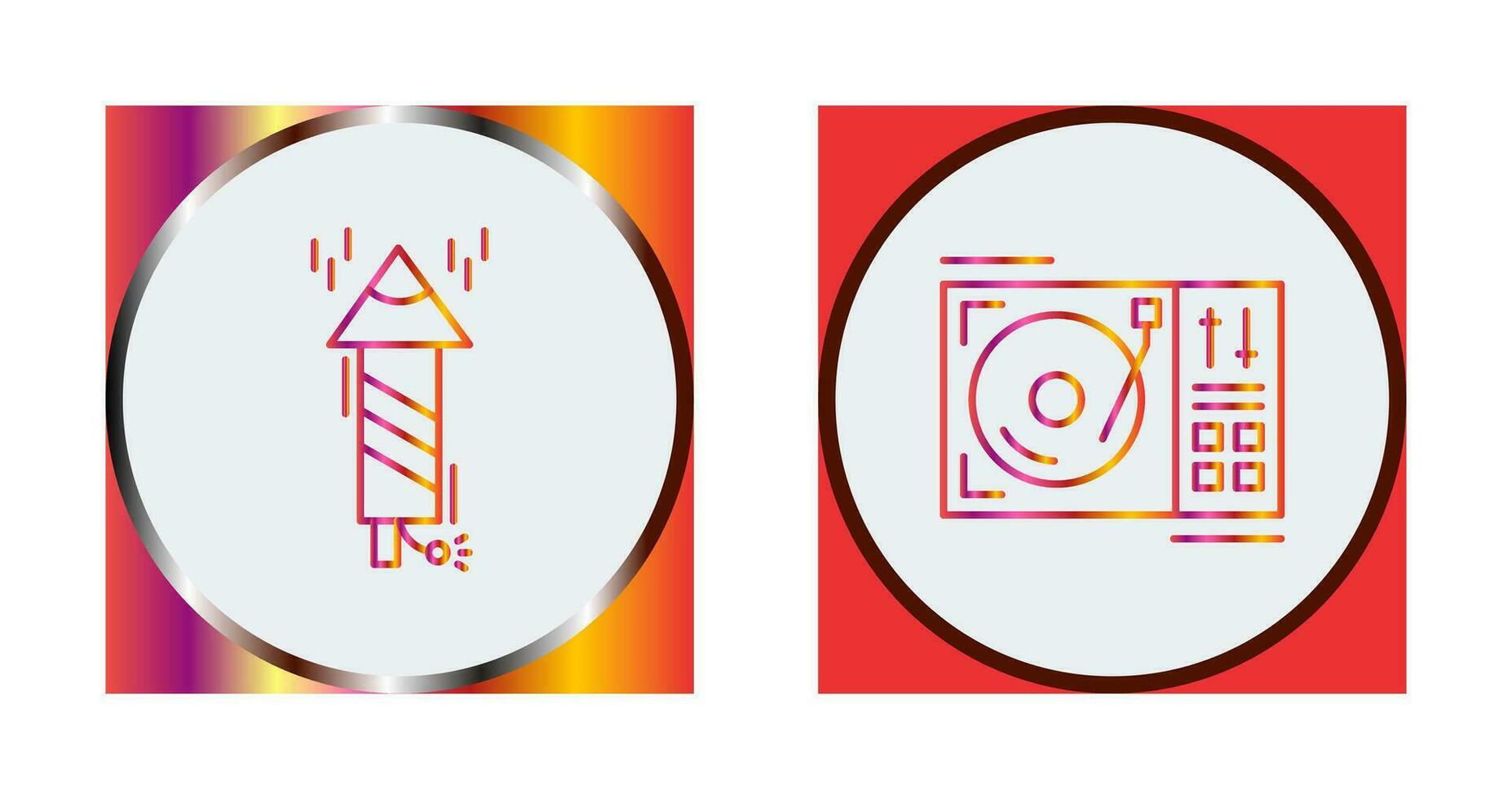 Firworks and Turntable Icon vector