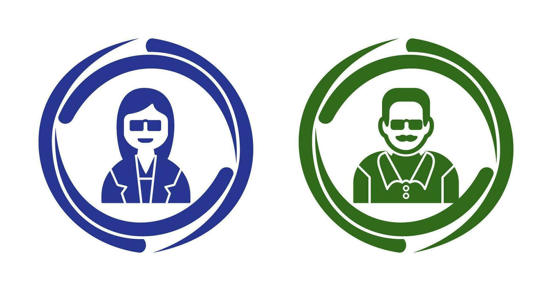 Female Professor and Male Professor Icon vector