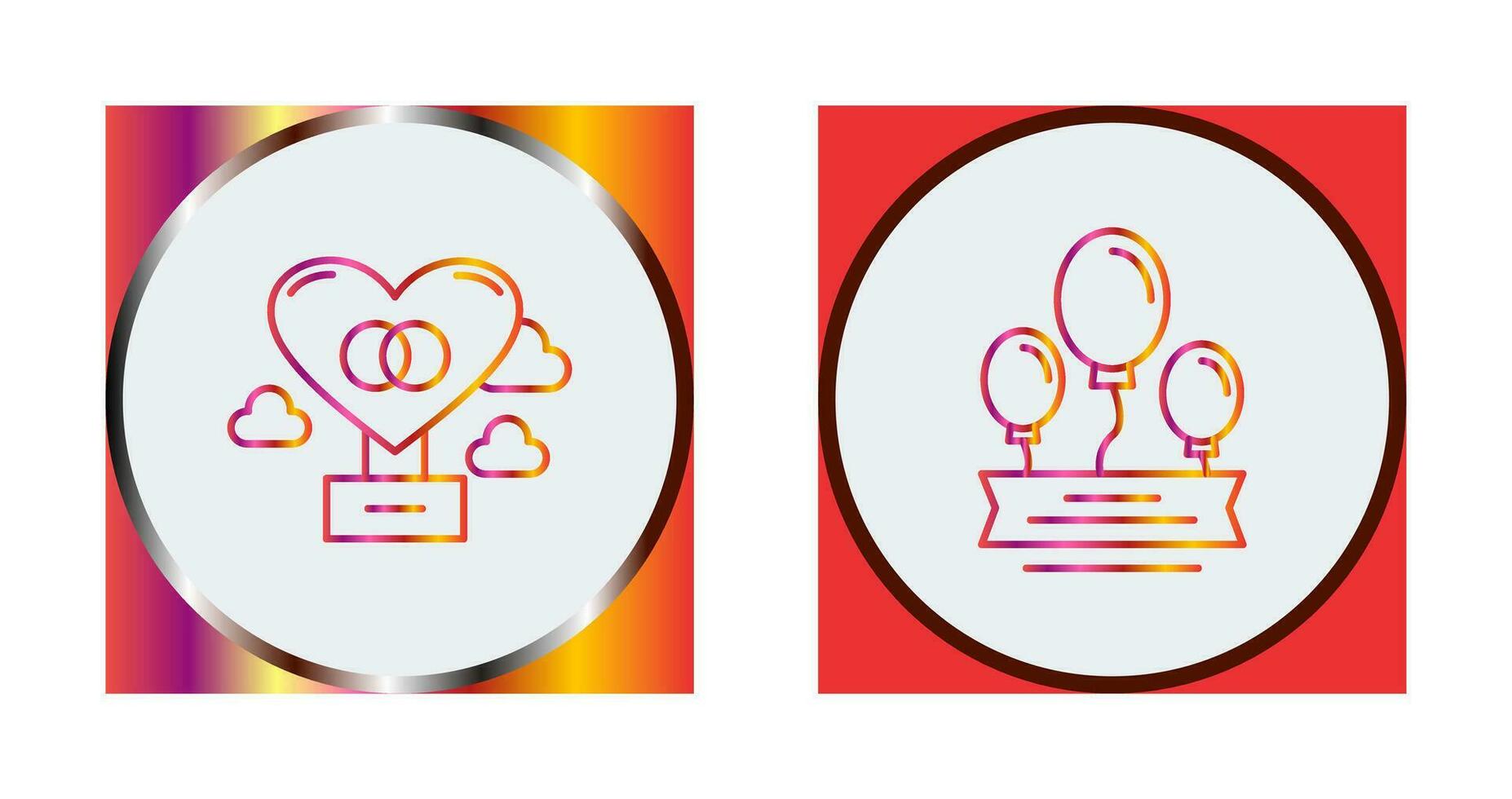 Hot Air Balloon and Balloons Icon vector