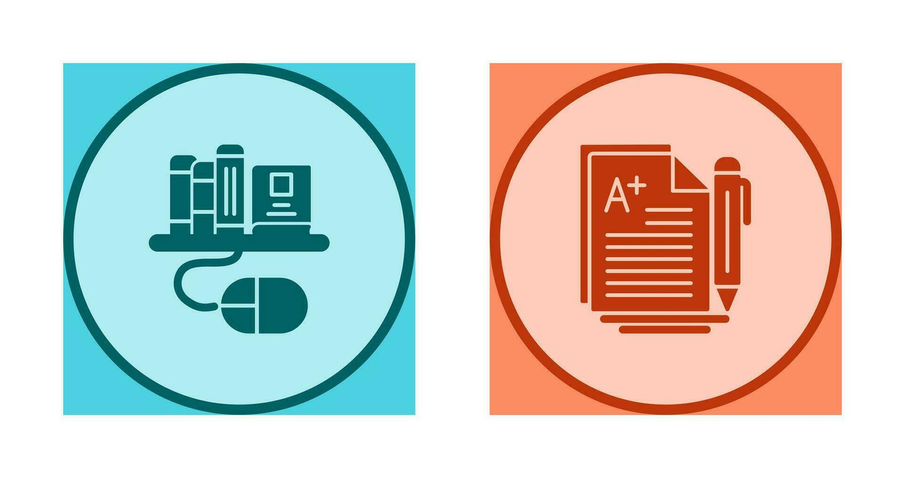 Digital Library and Essay Icon vector