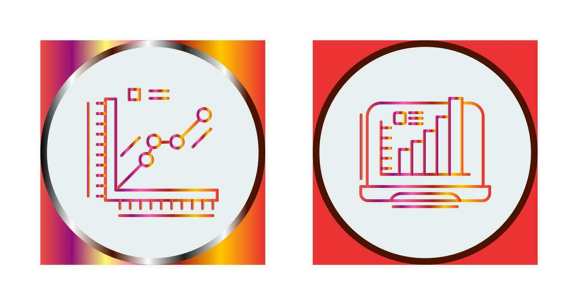 Graph and Laptop Icon vector