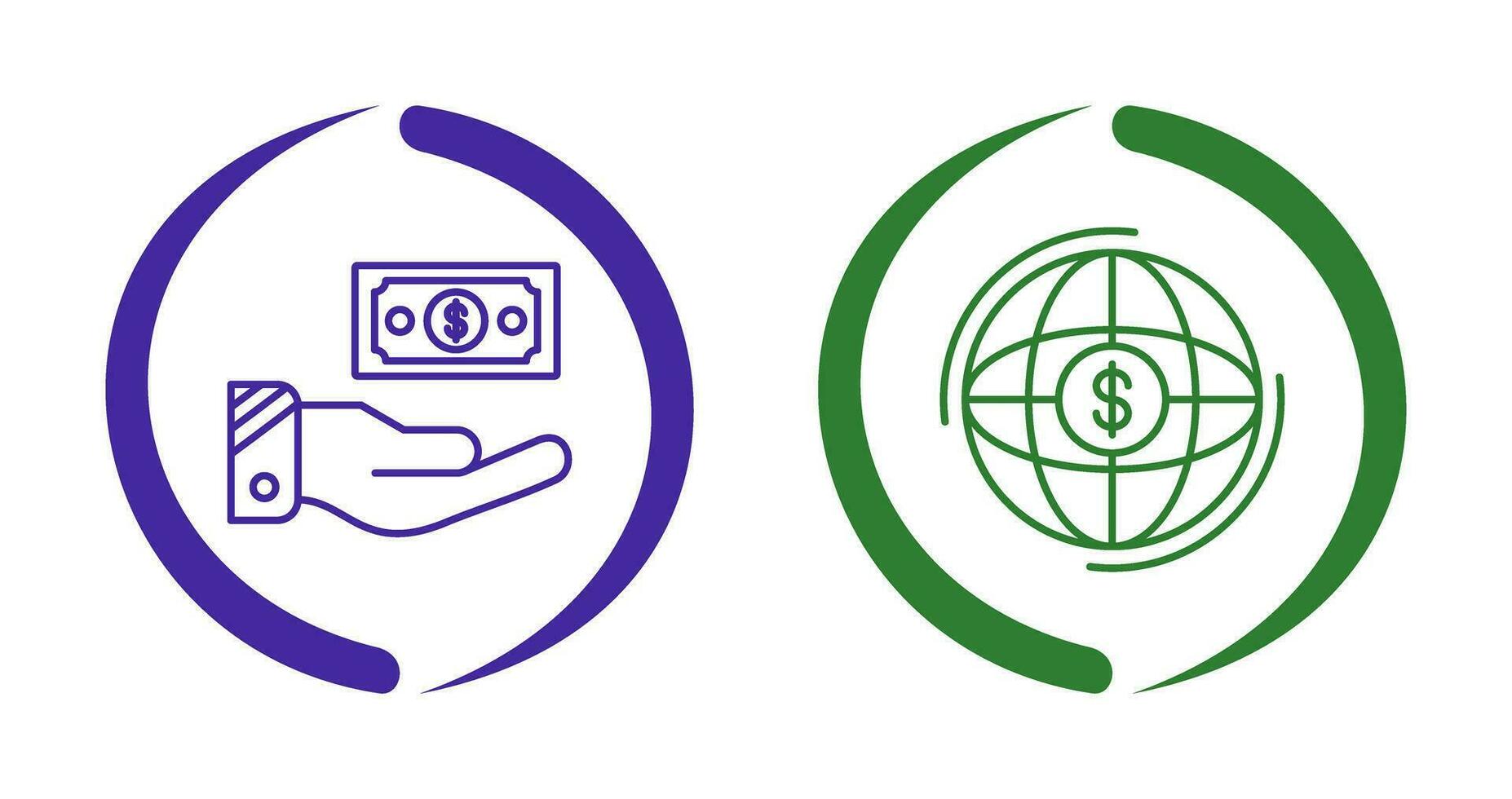 Money and Globe Icon vector