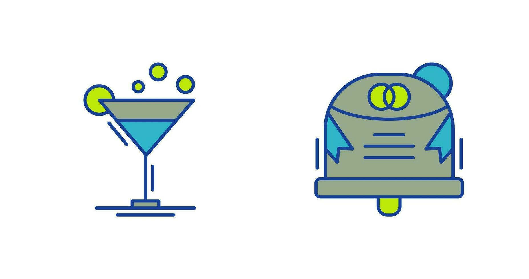 Coktail and Wedding Icon vector