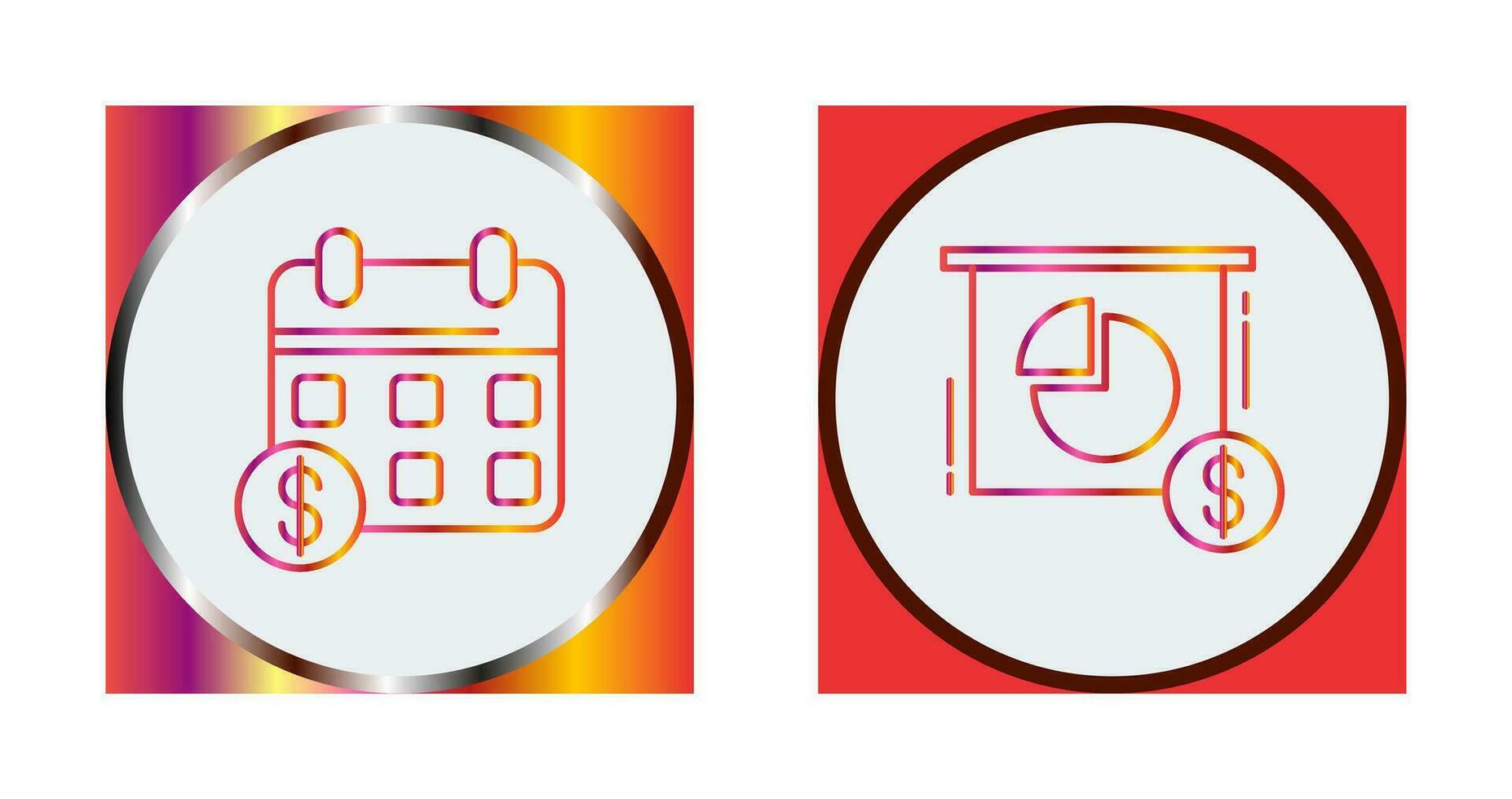 Calendar and Pie Chart Icon vector