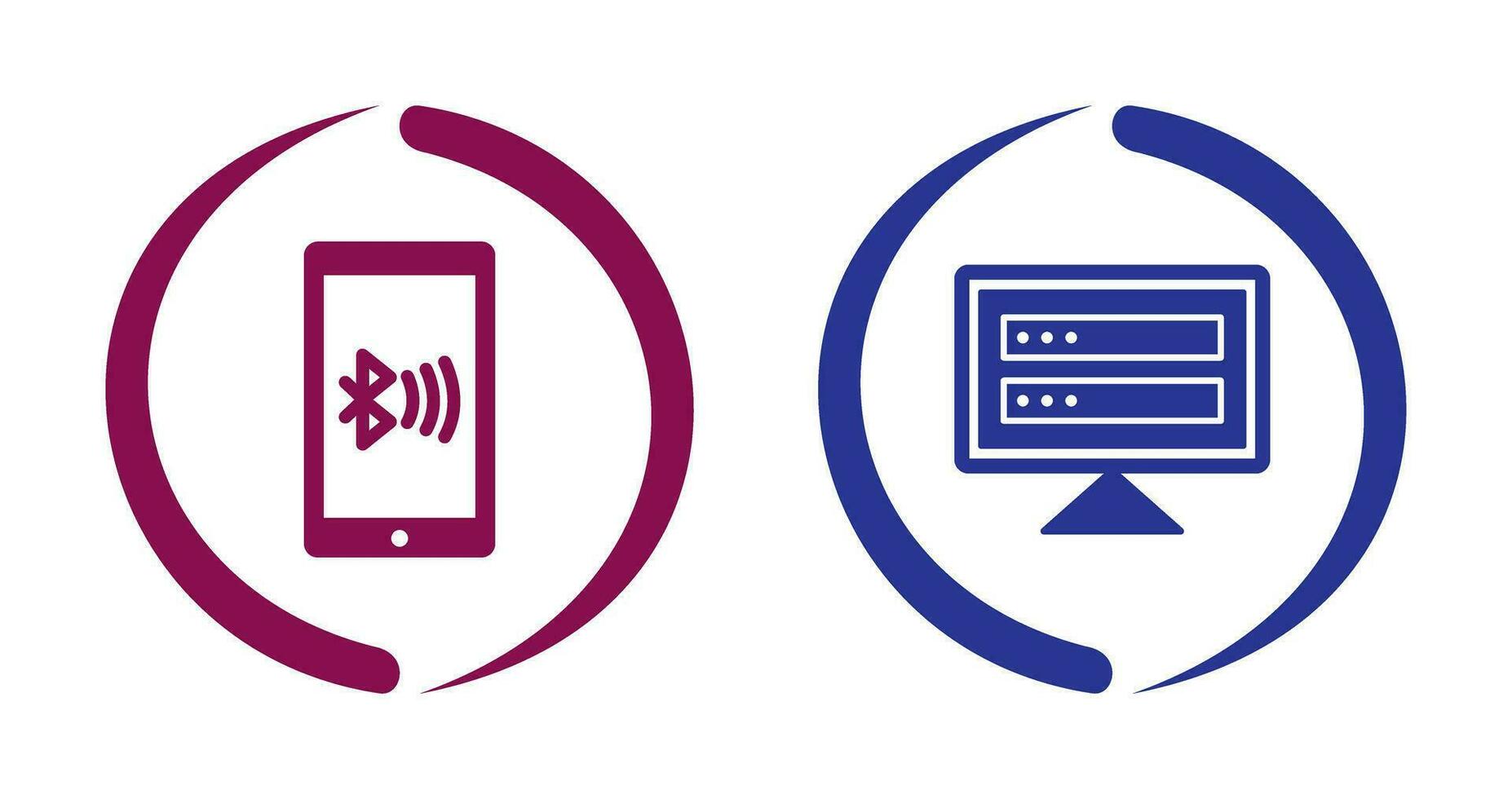 Connected Device and Corrupted data Icon vector