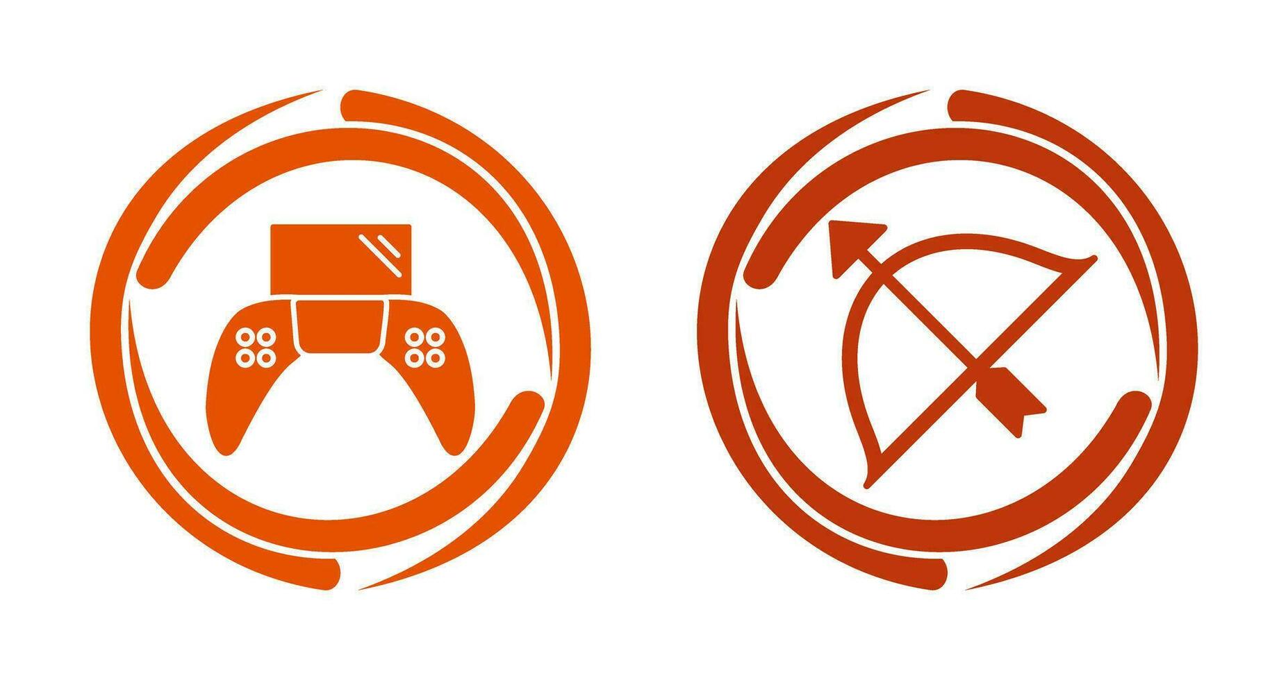 Play Station and Archery Icon vector