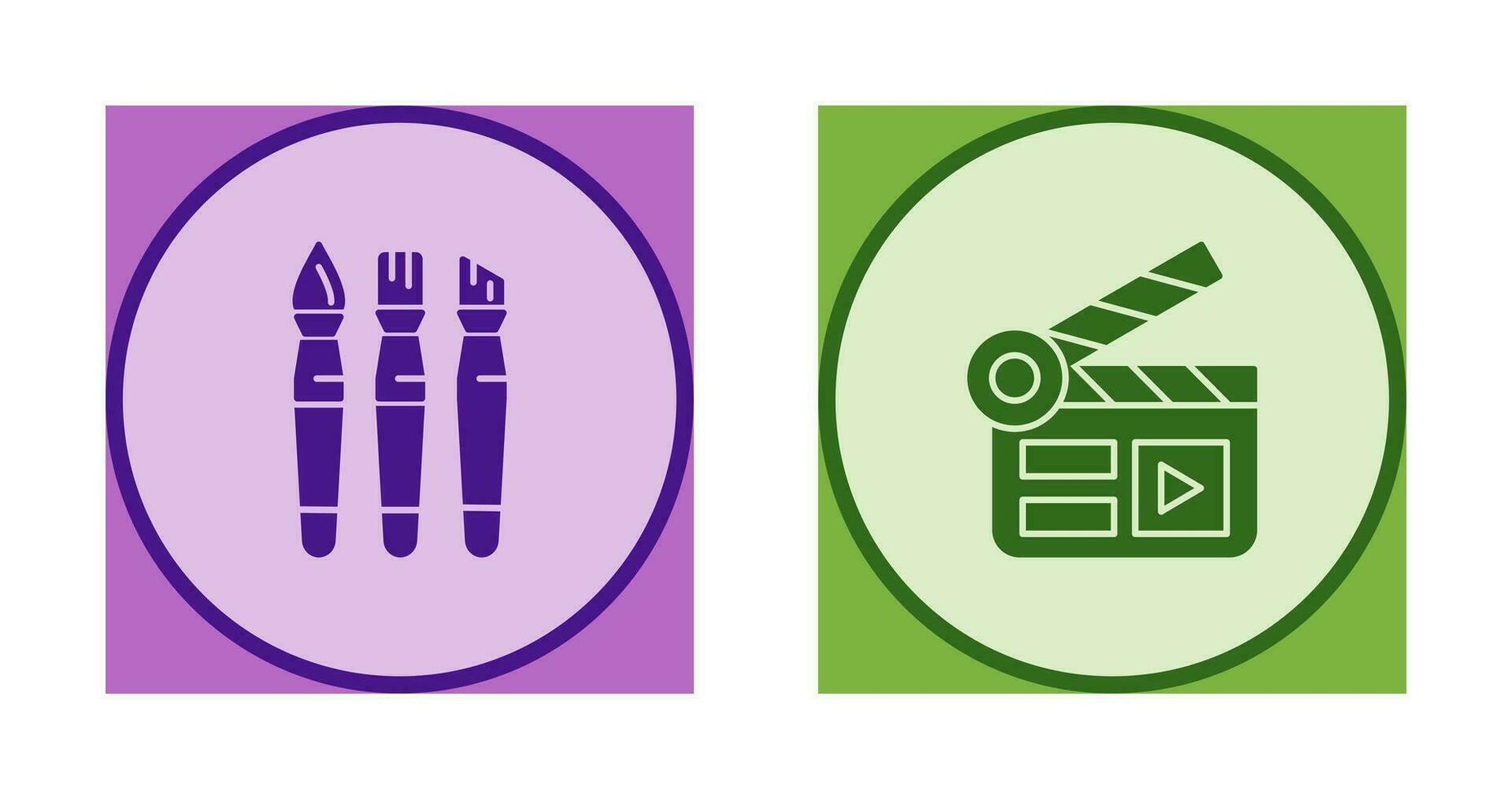 Brushes and Clapper Board Icon vector