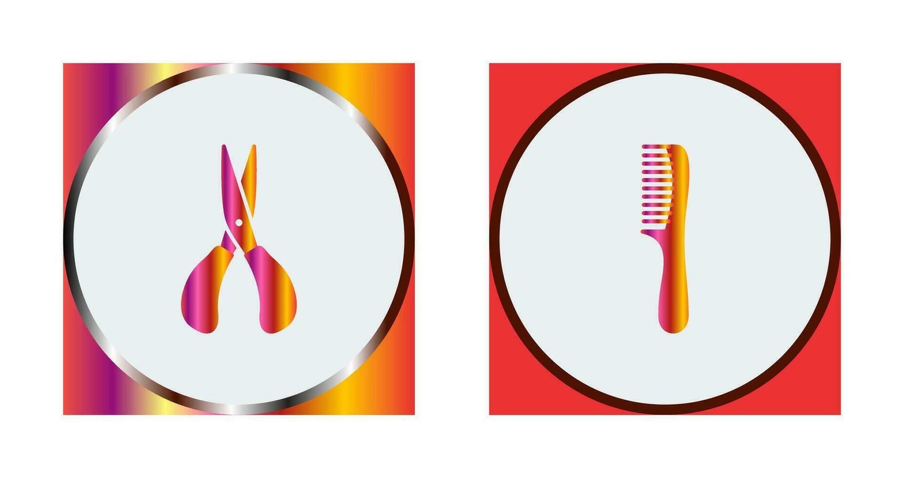 Scissor and Comb Icon vector