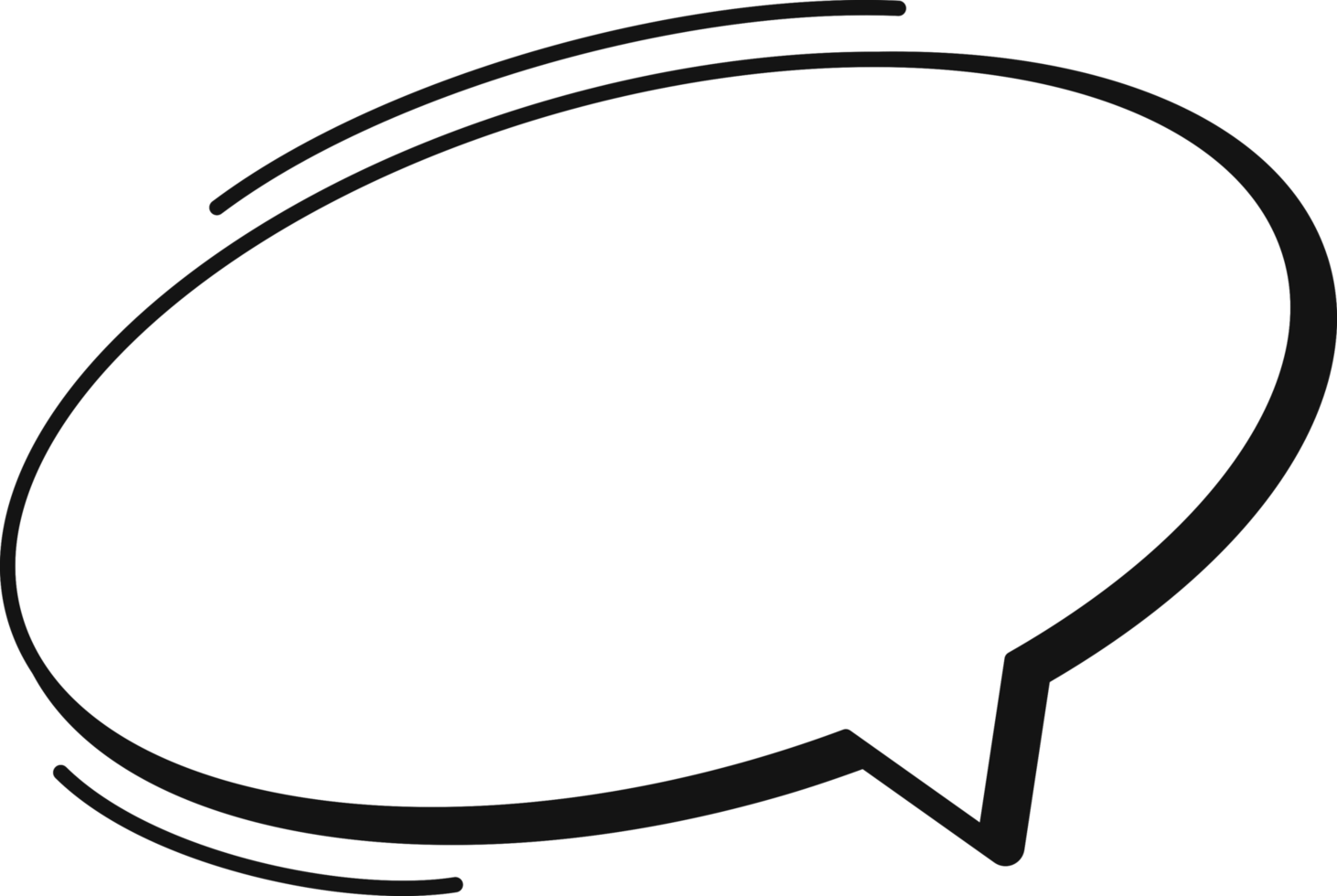 Speech bubble doodle hand drawn png
