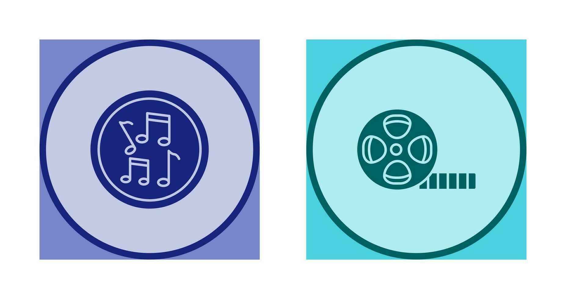 Musical Notes AND Film Reel Icon vector