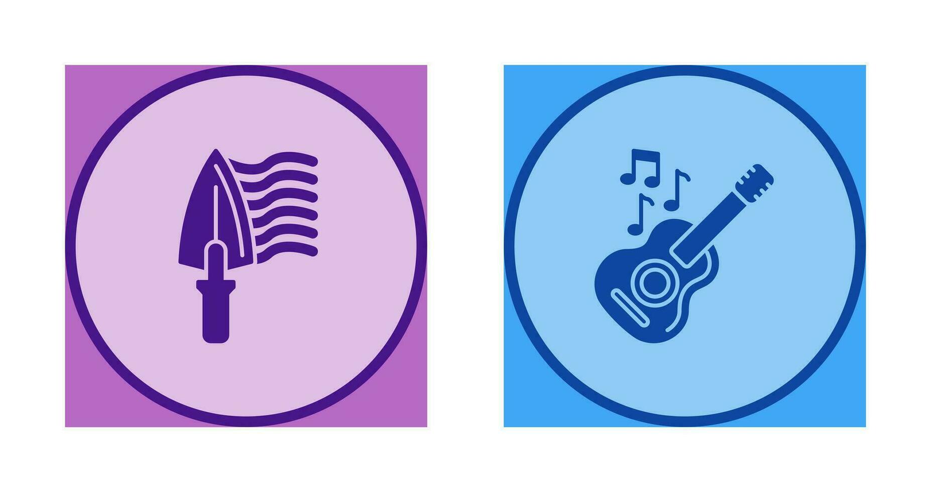 Trowel and Guitar Icon vector