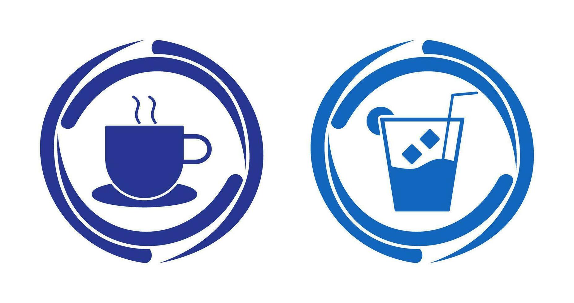 hot coffee and whiskey sour Icon vector