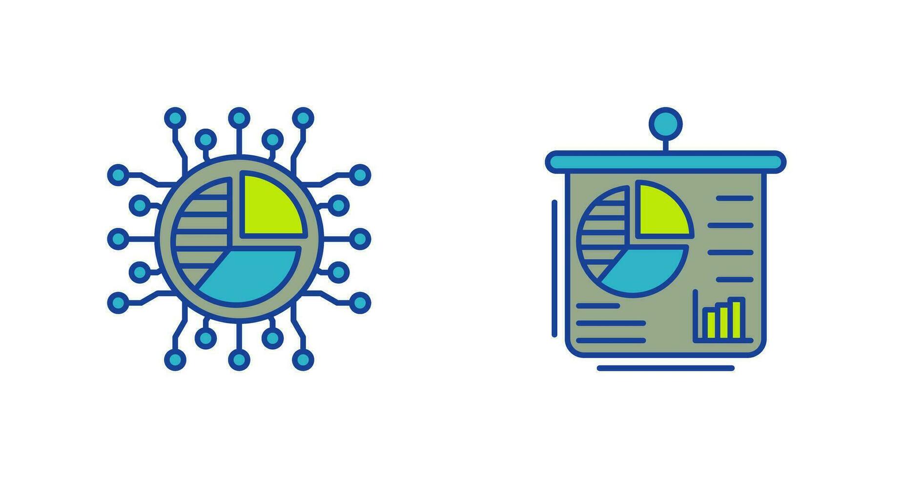 Pie Chart and Presentation Icon vector