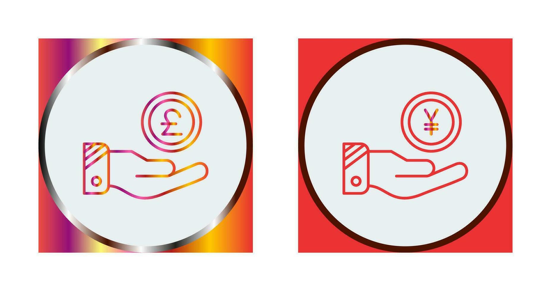 Pound and Yen Icon vector