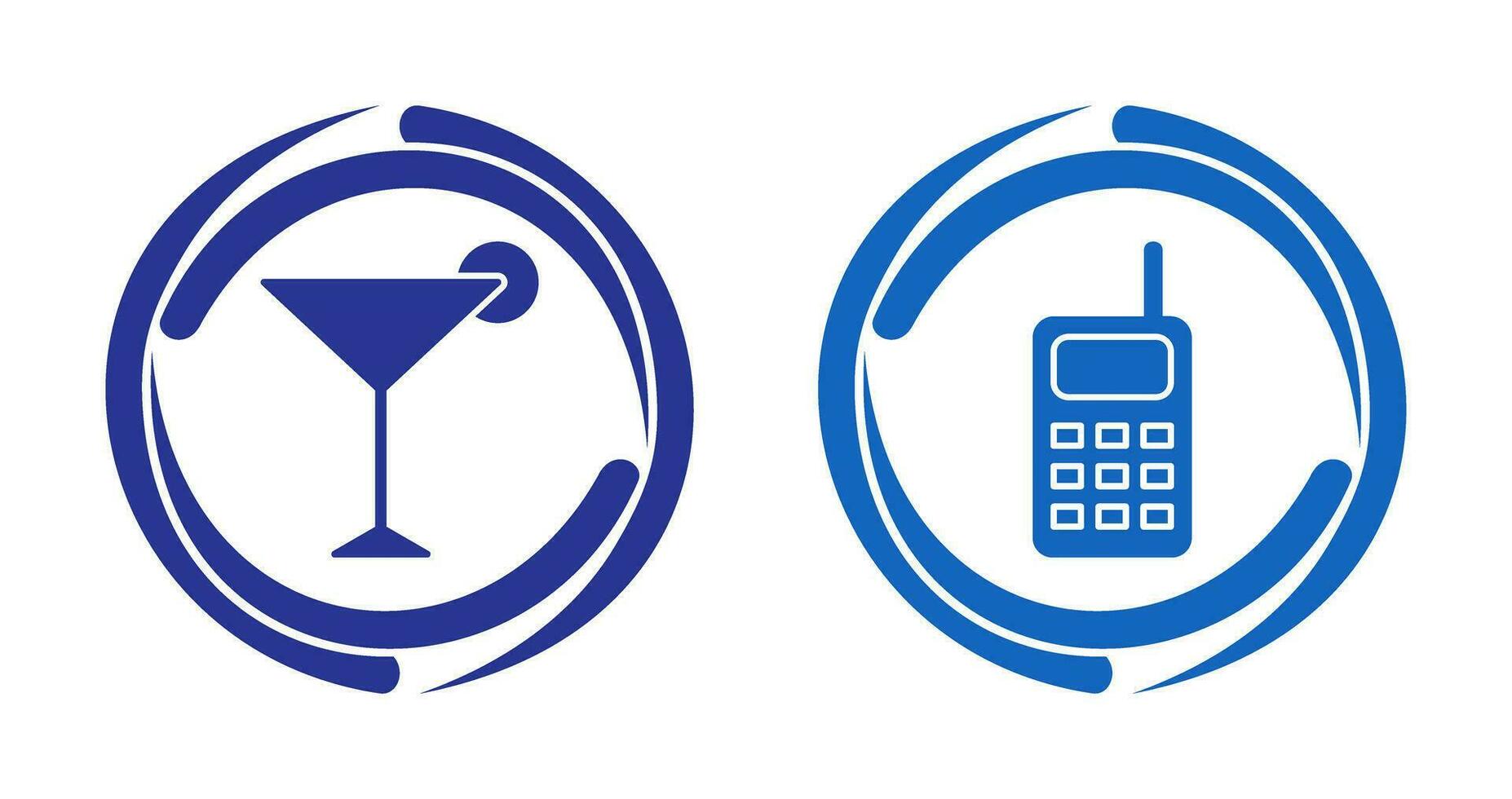 cosmopolitan and walkie talkie Icon vector
