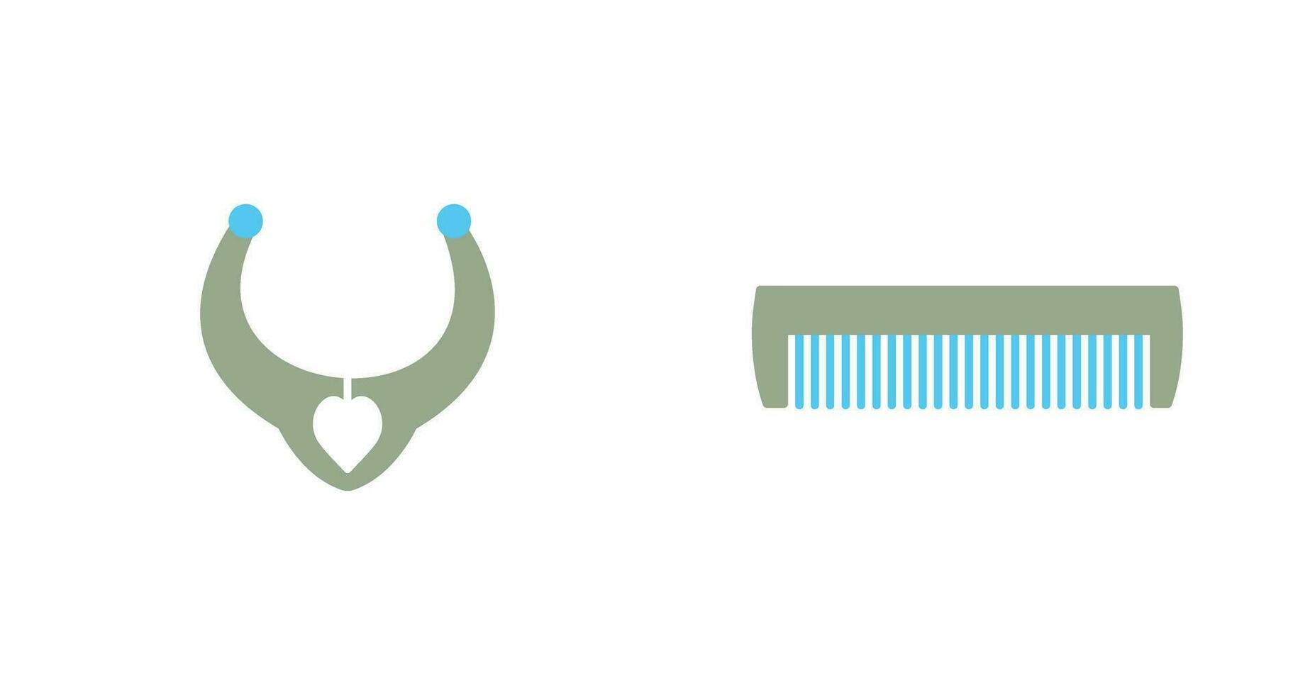 Necklace and Comb Icon vector