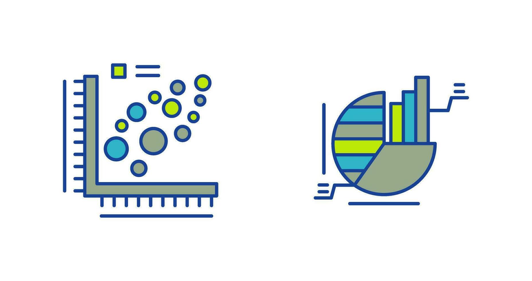 Plot and Pie Chart Icon vector