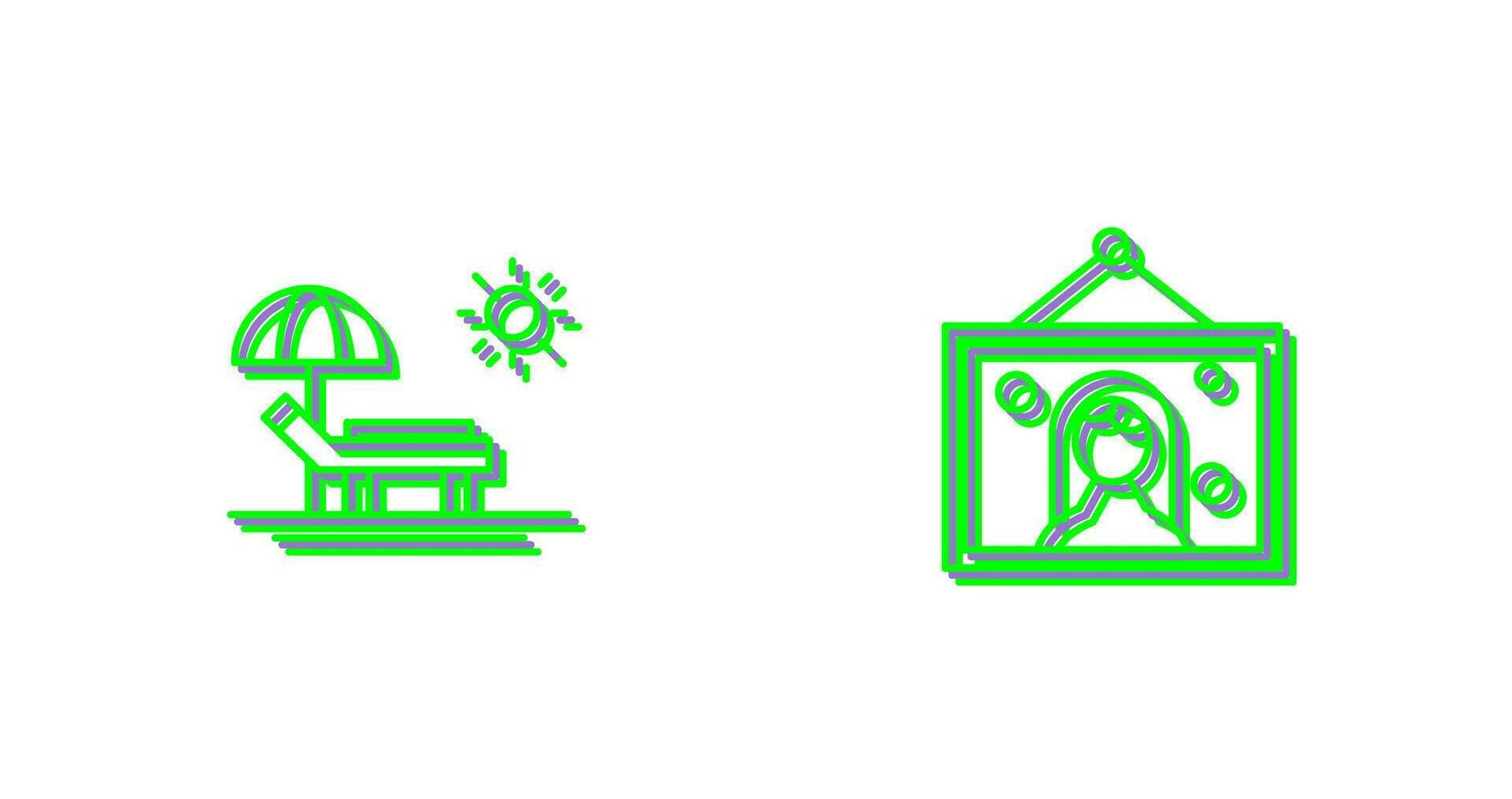 Hammock and Wedding Photo Icon vector
