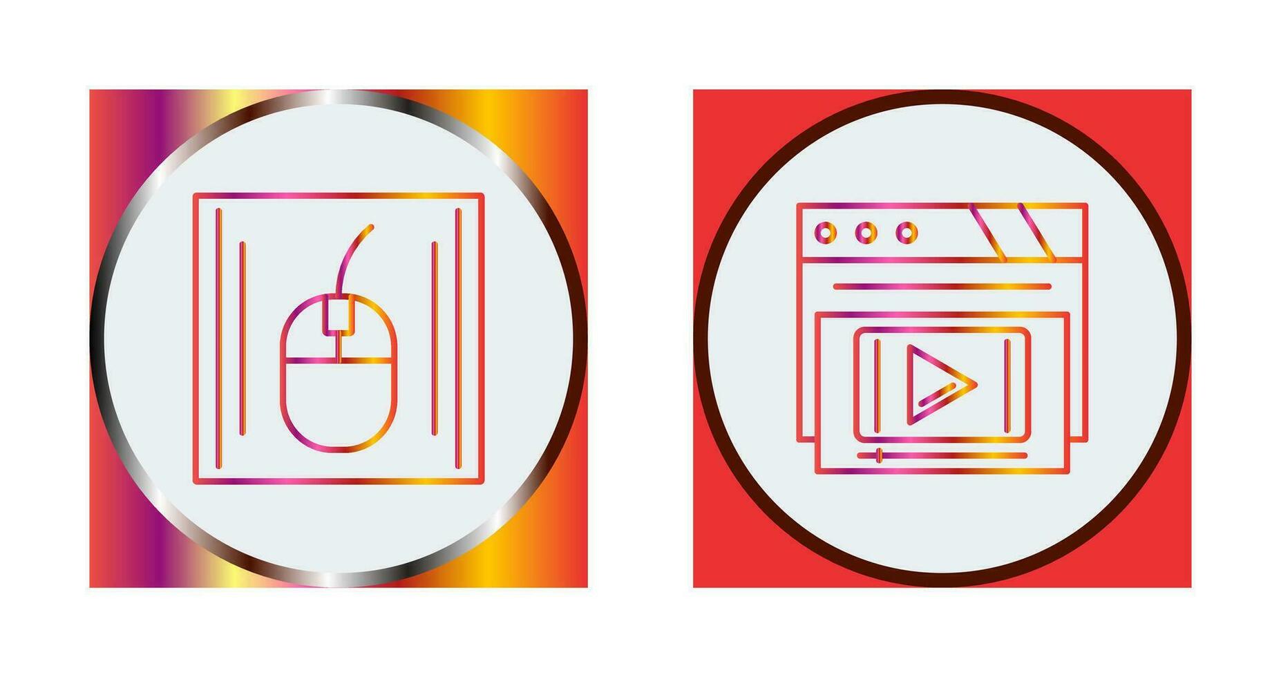 Mouse and Video Player Icon vector