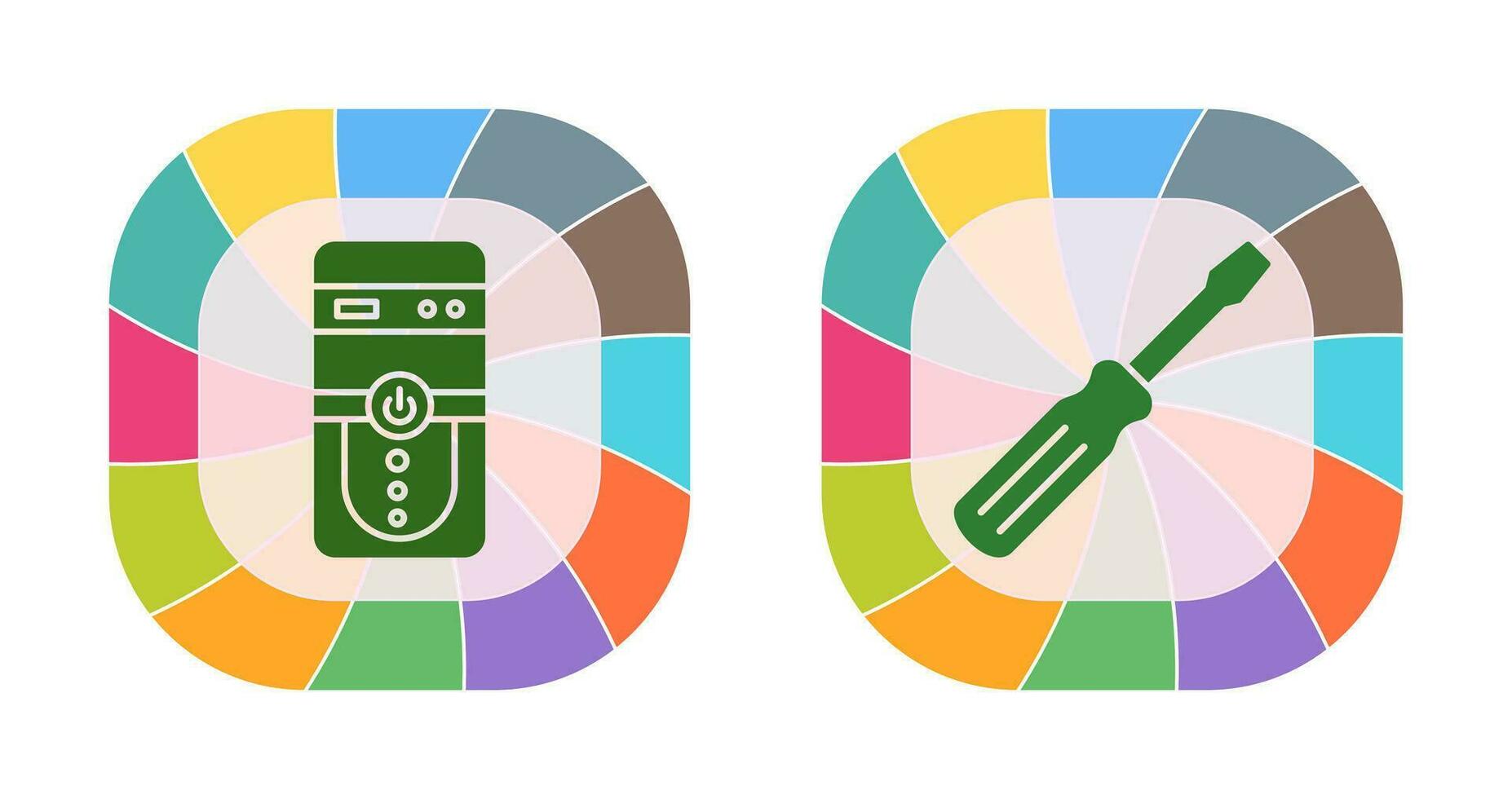 Cpu and Screw driver Icon vector