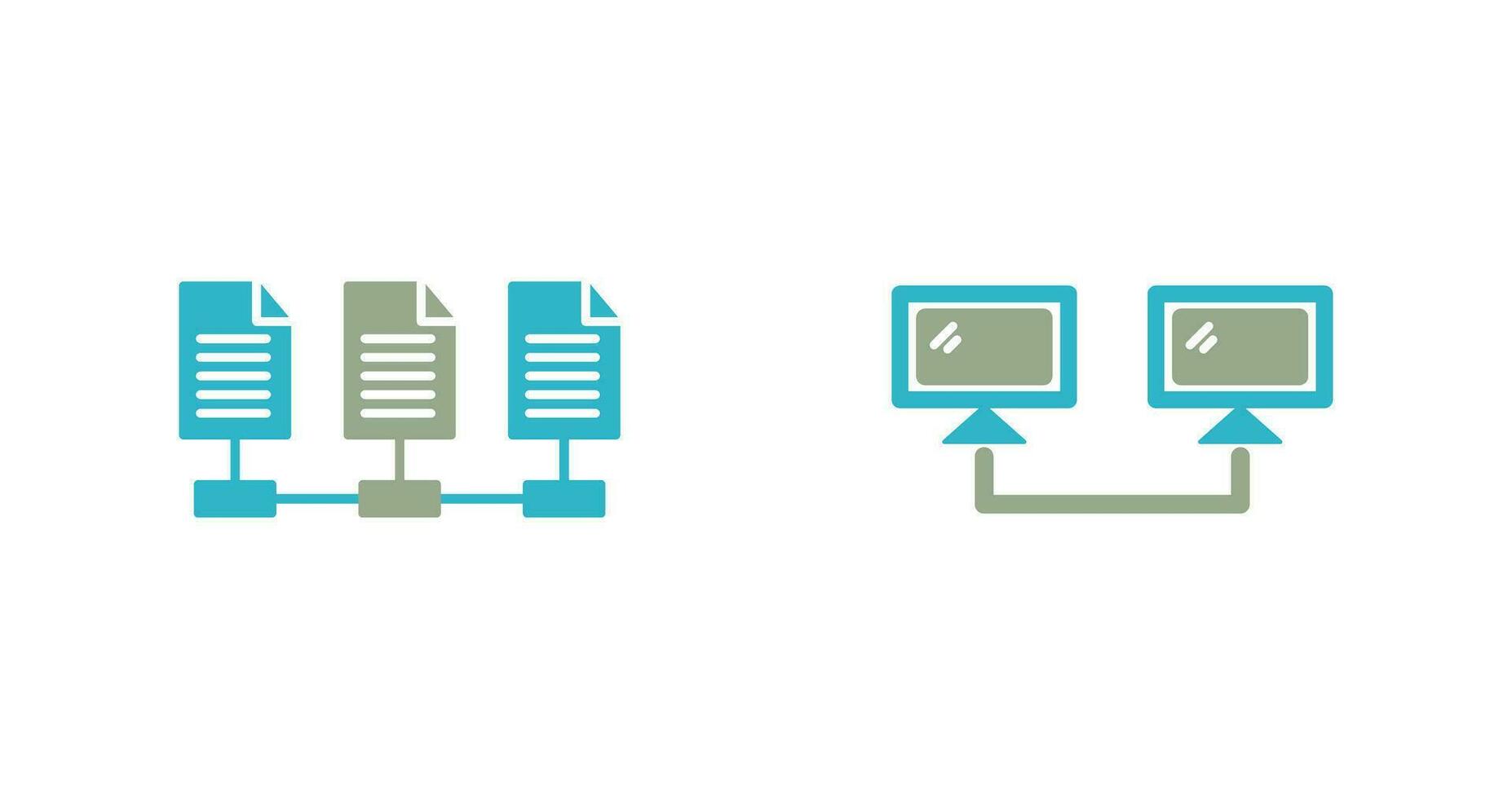 Connectesd Systems and Network Files Icon vector