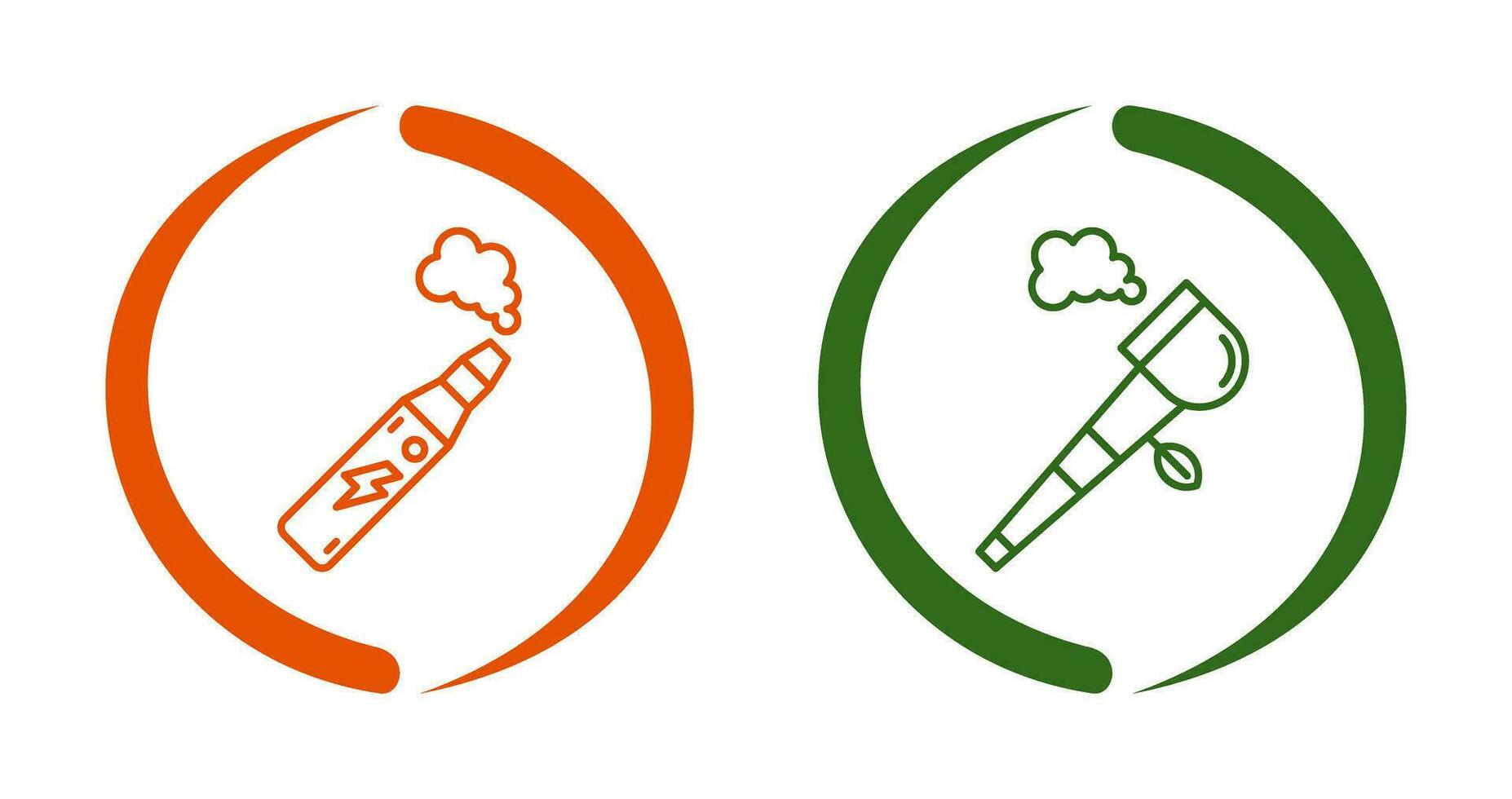 Electronic Cigarette and Pipe Of Peace Icon vector