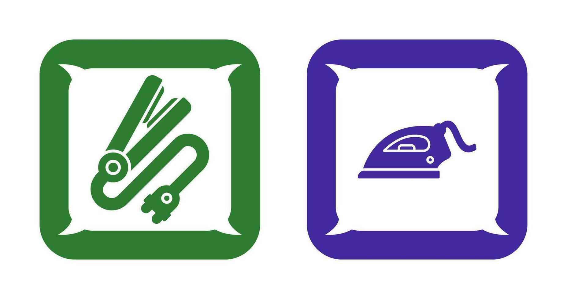 Hair iron and Laundry Icon vector