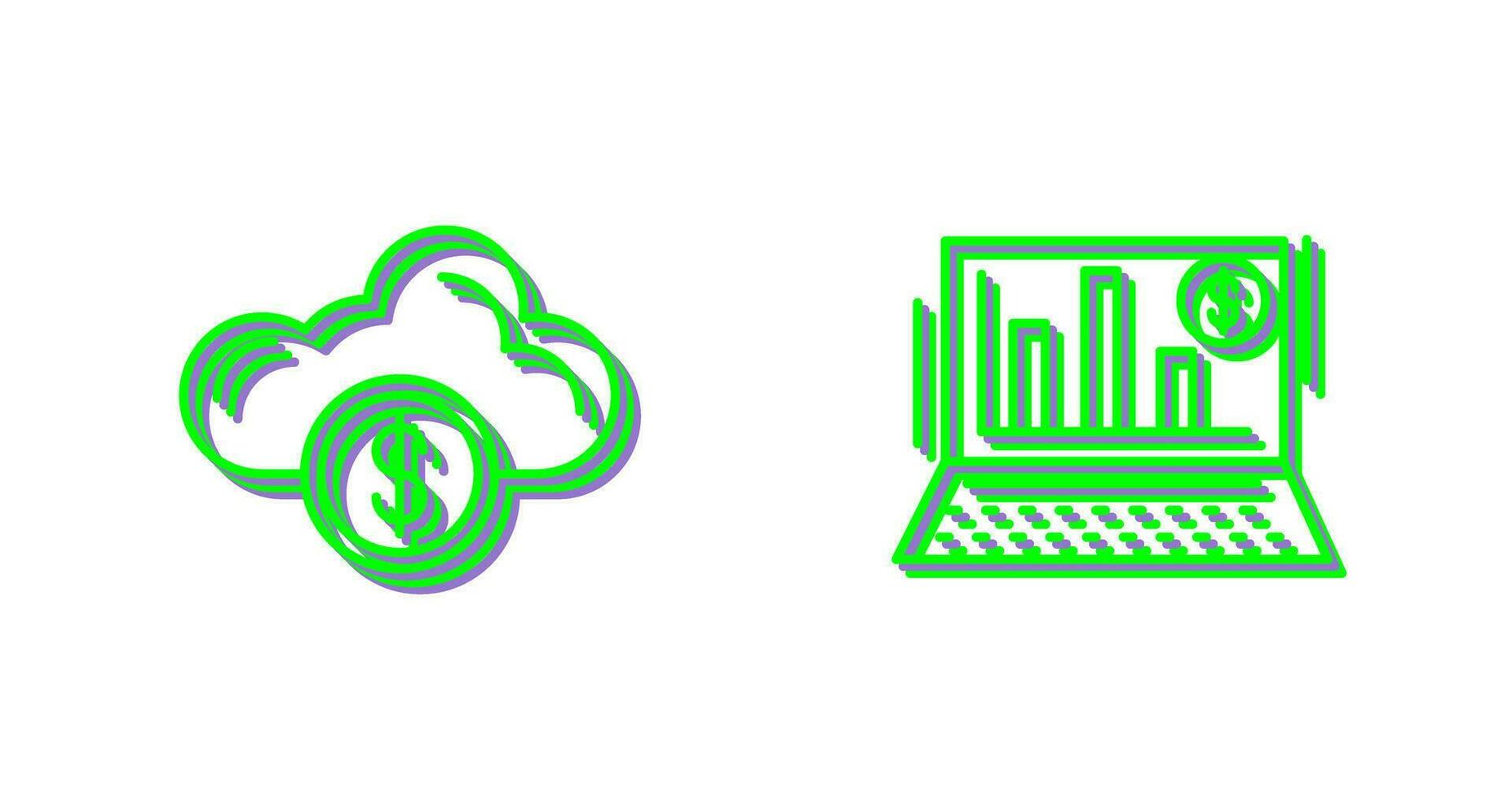 Cloud Computing and Bar Chart Icon vector